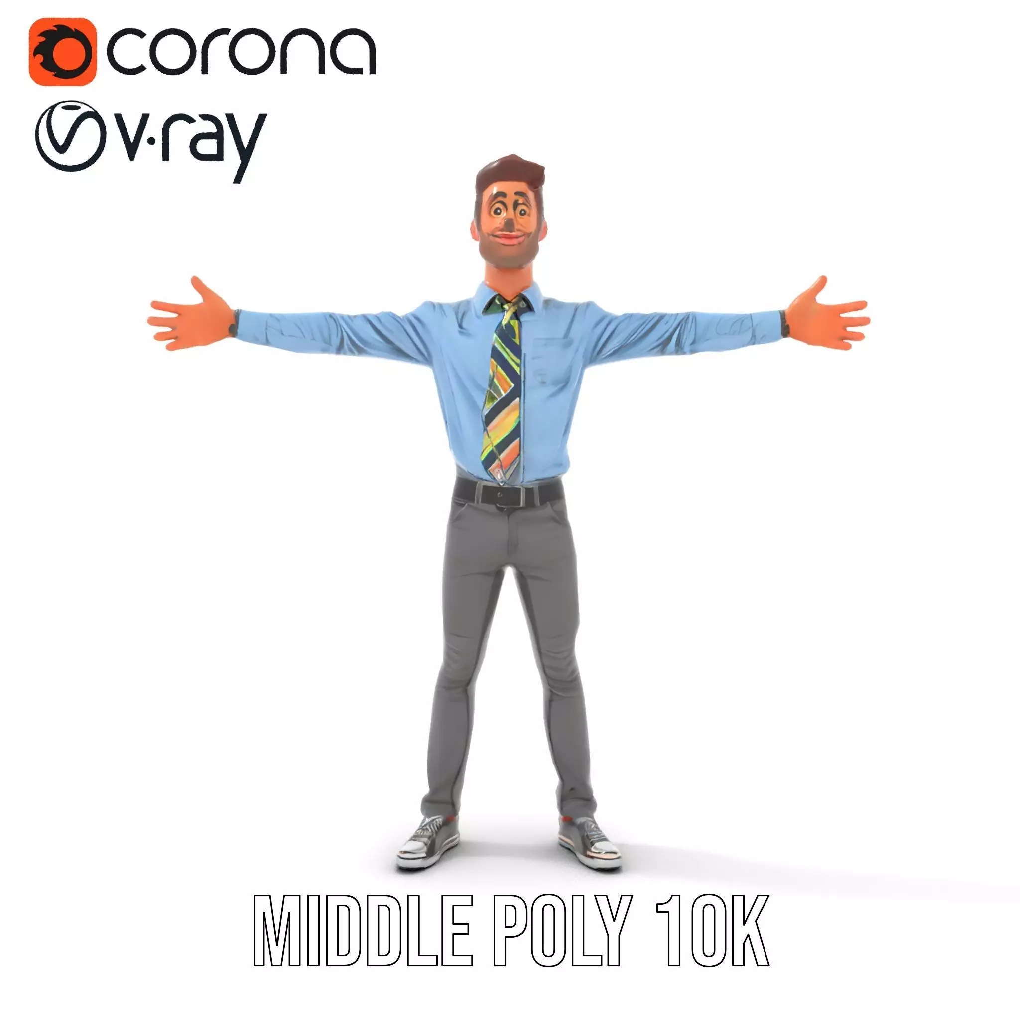 Cartoon Businessman Character Model Pack Low-poly 3D model_27