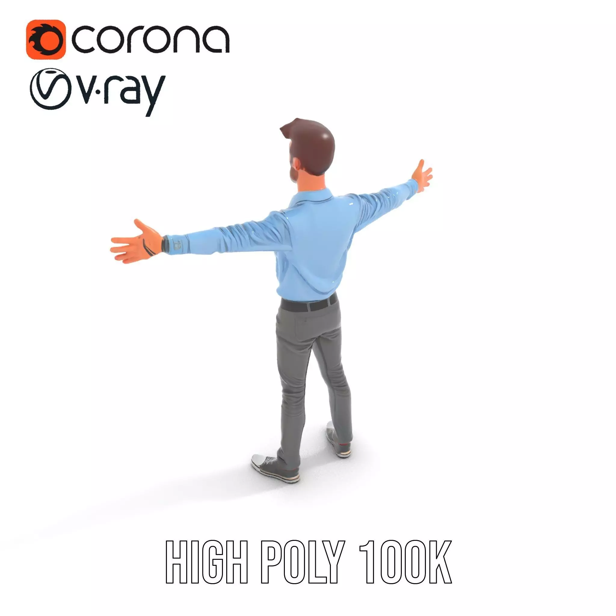 Cartoon Businessman Character Model Pack Low-poly 3D model_17