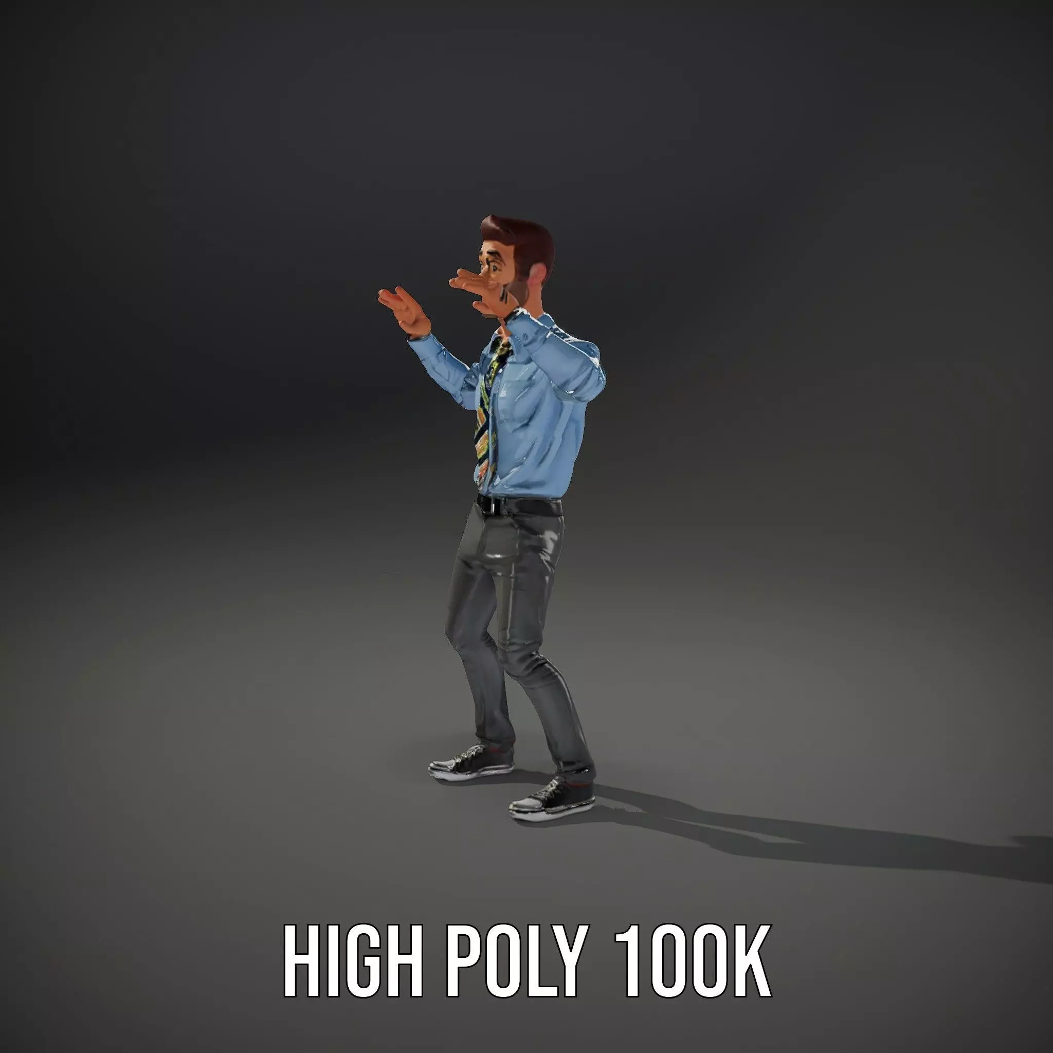 Cartoon Businessman Character Model Pack Low-poly 3D model_32