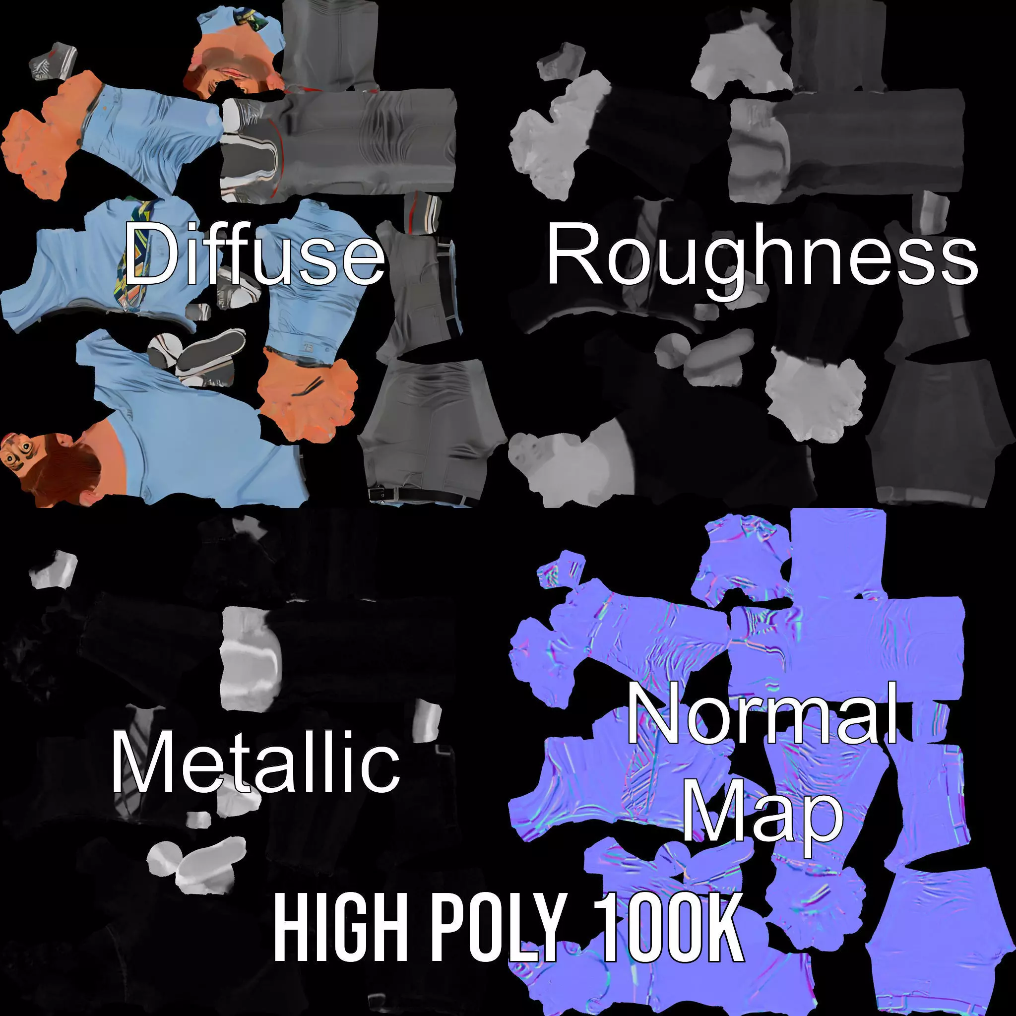 Cartoon Businessman Character Model Pack Low-poly 3D model_3