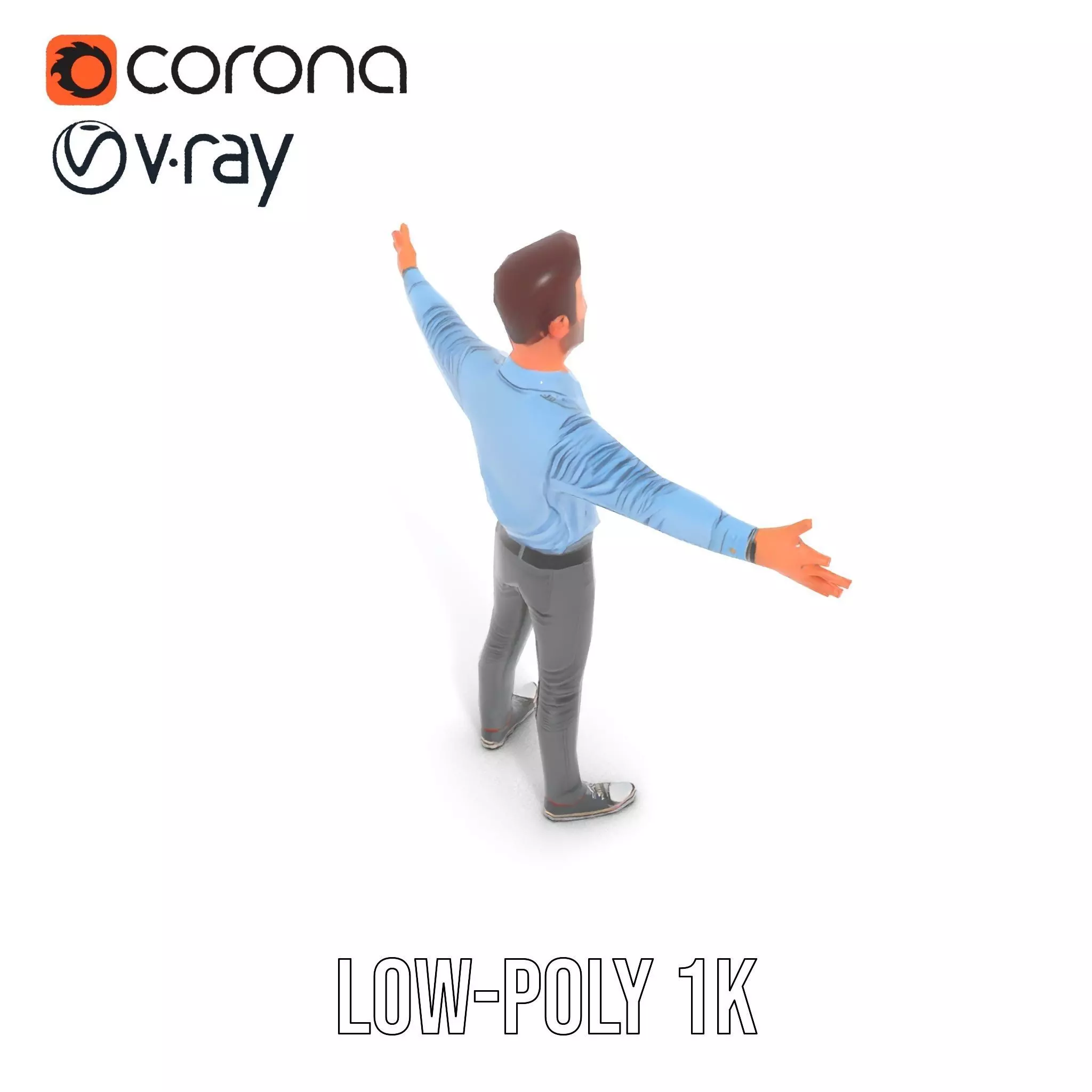 Cartoon Businessman Character Model Pack Low-poly 3D model_19