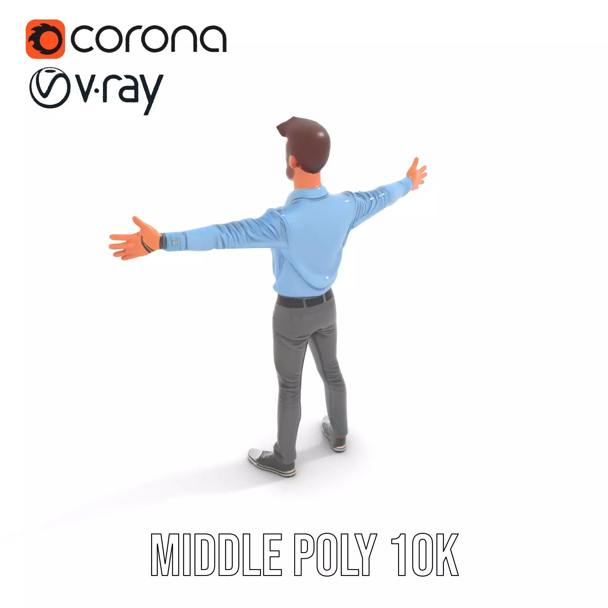 Cartoon Businessman Character Model Pack Low-poly 3D model_6