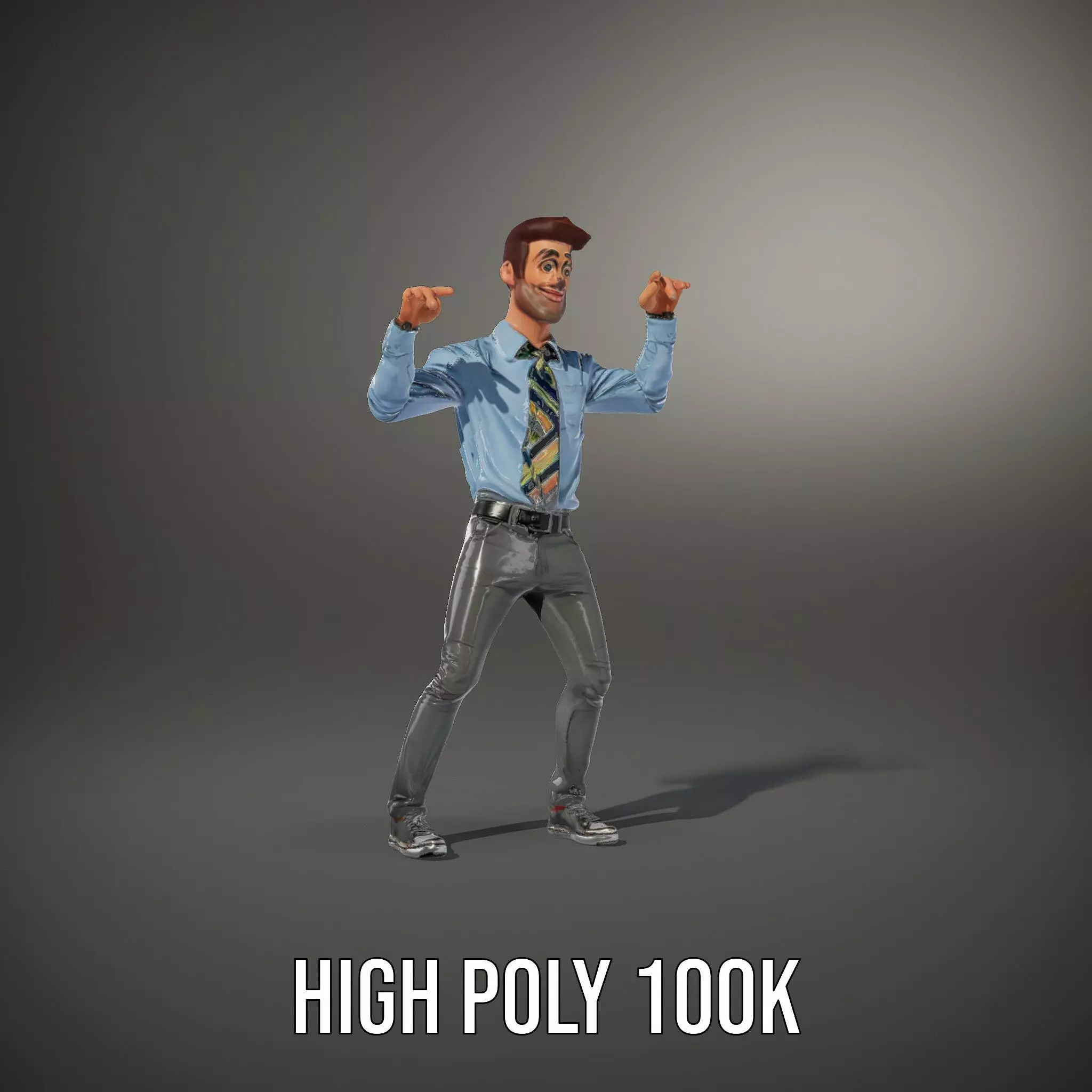 Cartoon Businessman Character Model Pack Low-poly 3D model_26