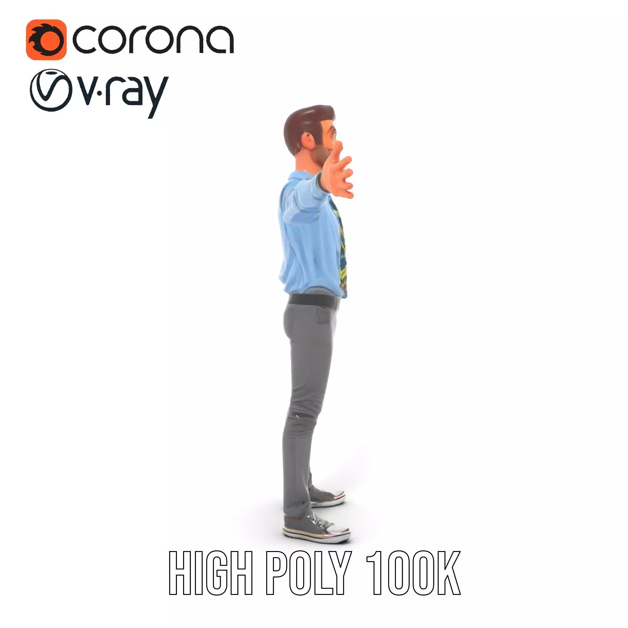 Cartoon Businessman Character Model Pack Low-poly 3D model_20