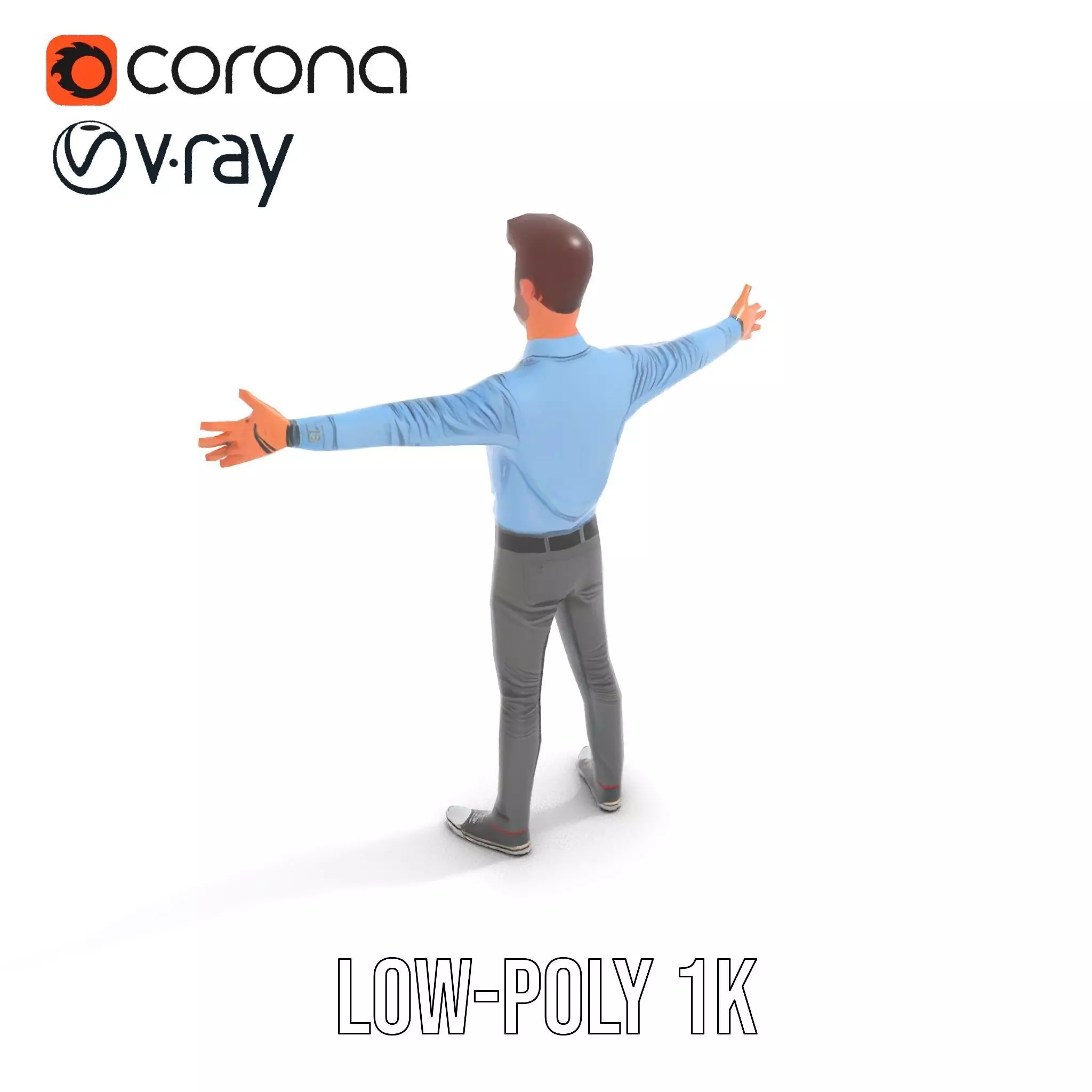 Cartoon Businessman Character Model Pack Low-poly 3D model_8