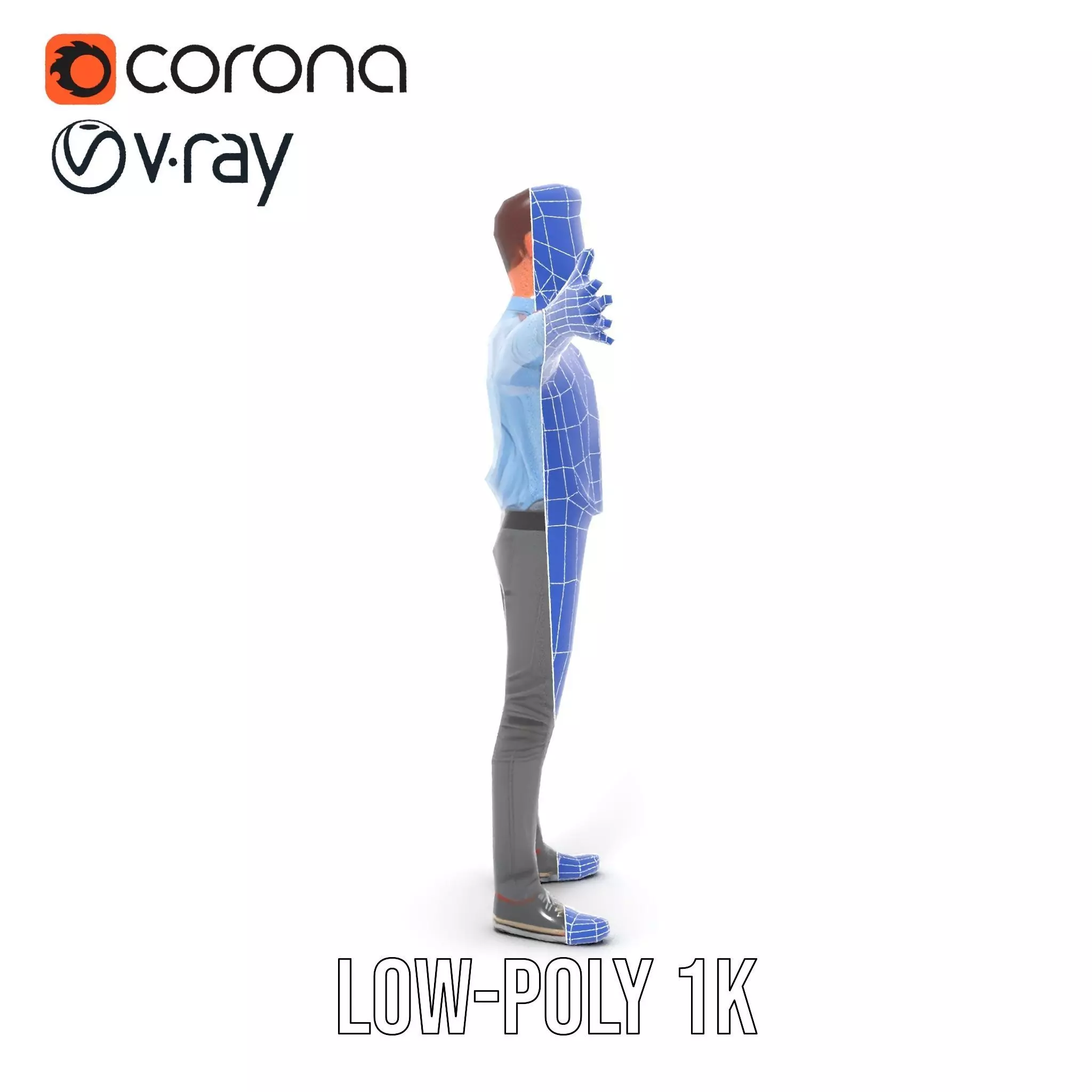 Cartoon Businessman Character Model Pack Low-poly 3D model_11