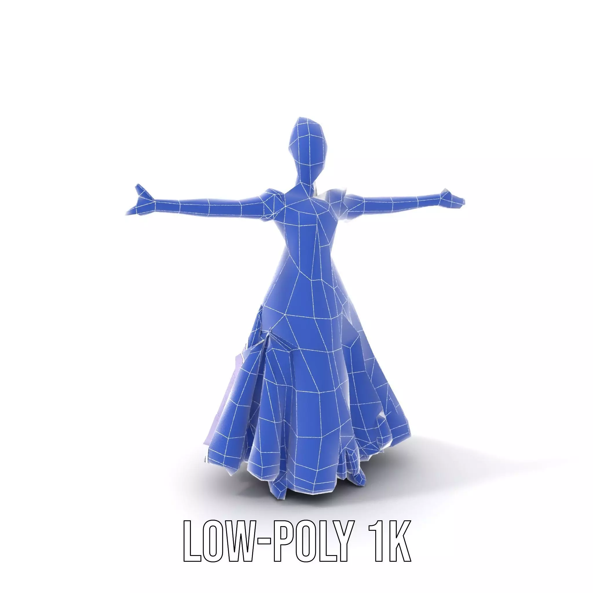 Princess Character Model Pack with Detailed Lavender Gown Low-poly 3D model_24