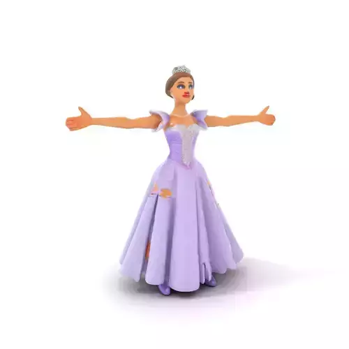 Princess Character Model Pack with Detailed Lavender Gown