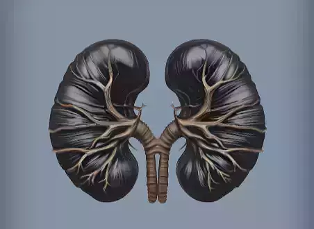 Human kidneys with blood vessels 3d Model