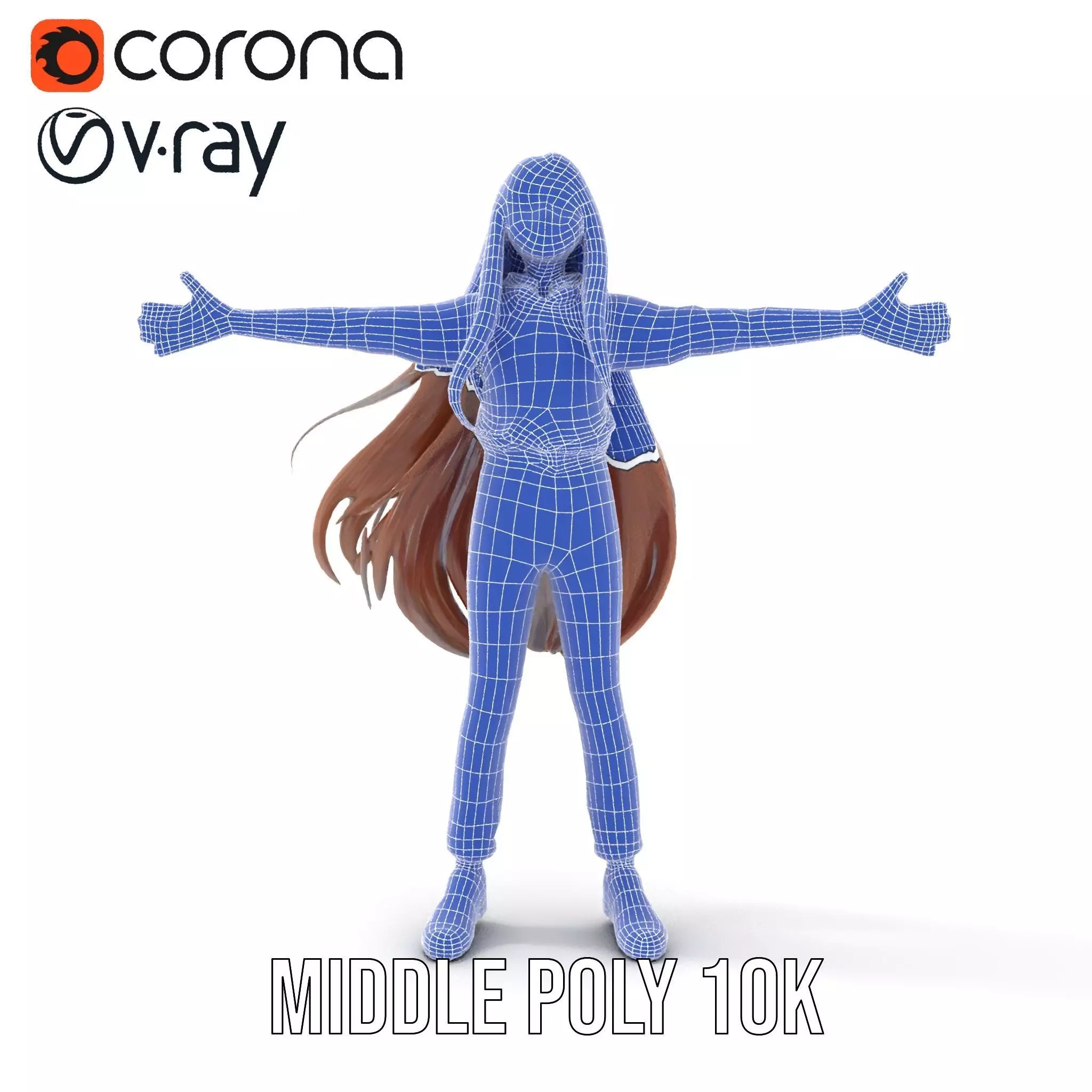 Casual Fashion Girl Character Model Pack Low-poly 3D model_15