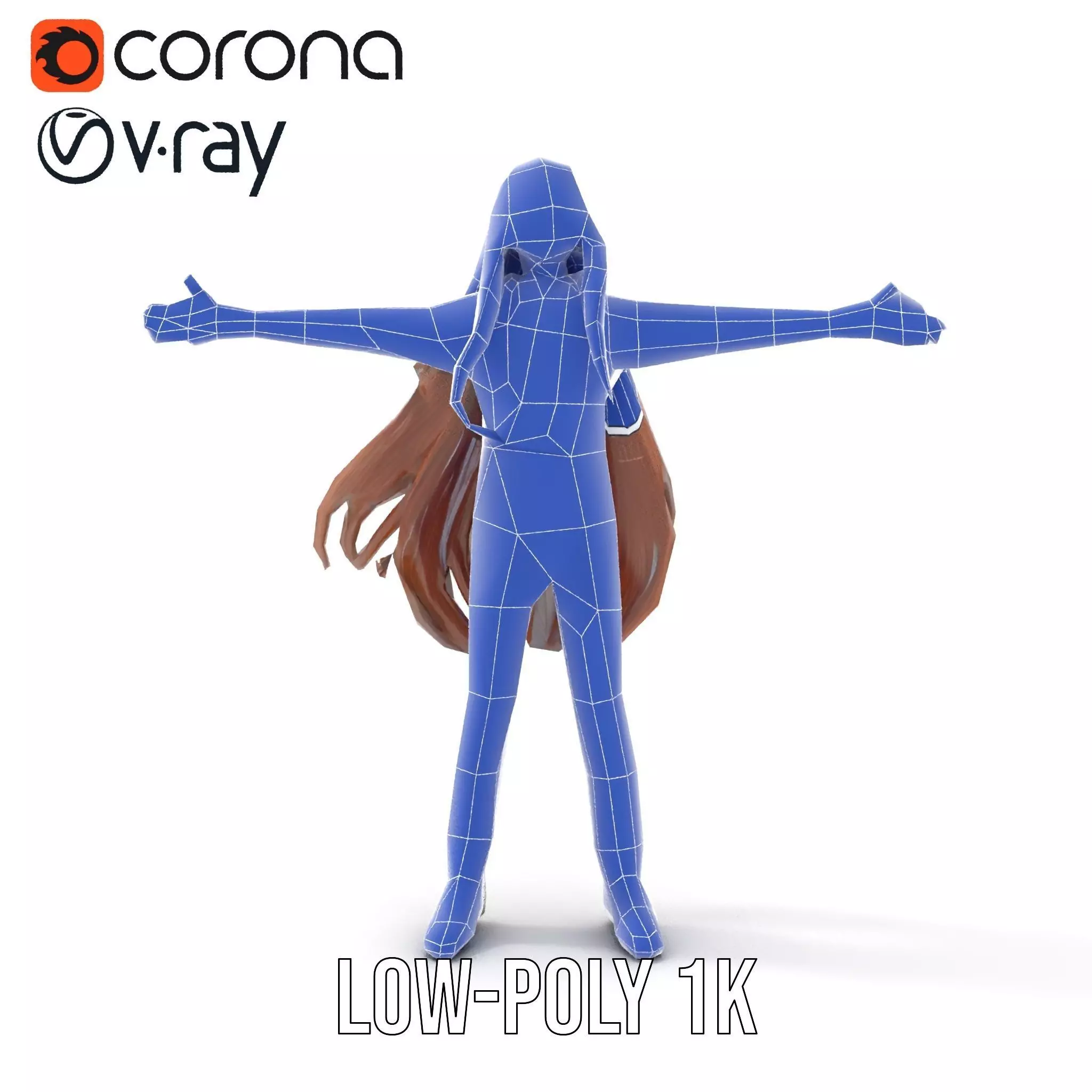 Casual Fashion Girl Character Model Pack Low-poly 3D model_30