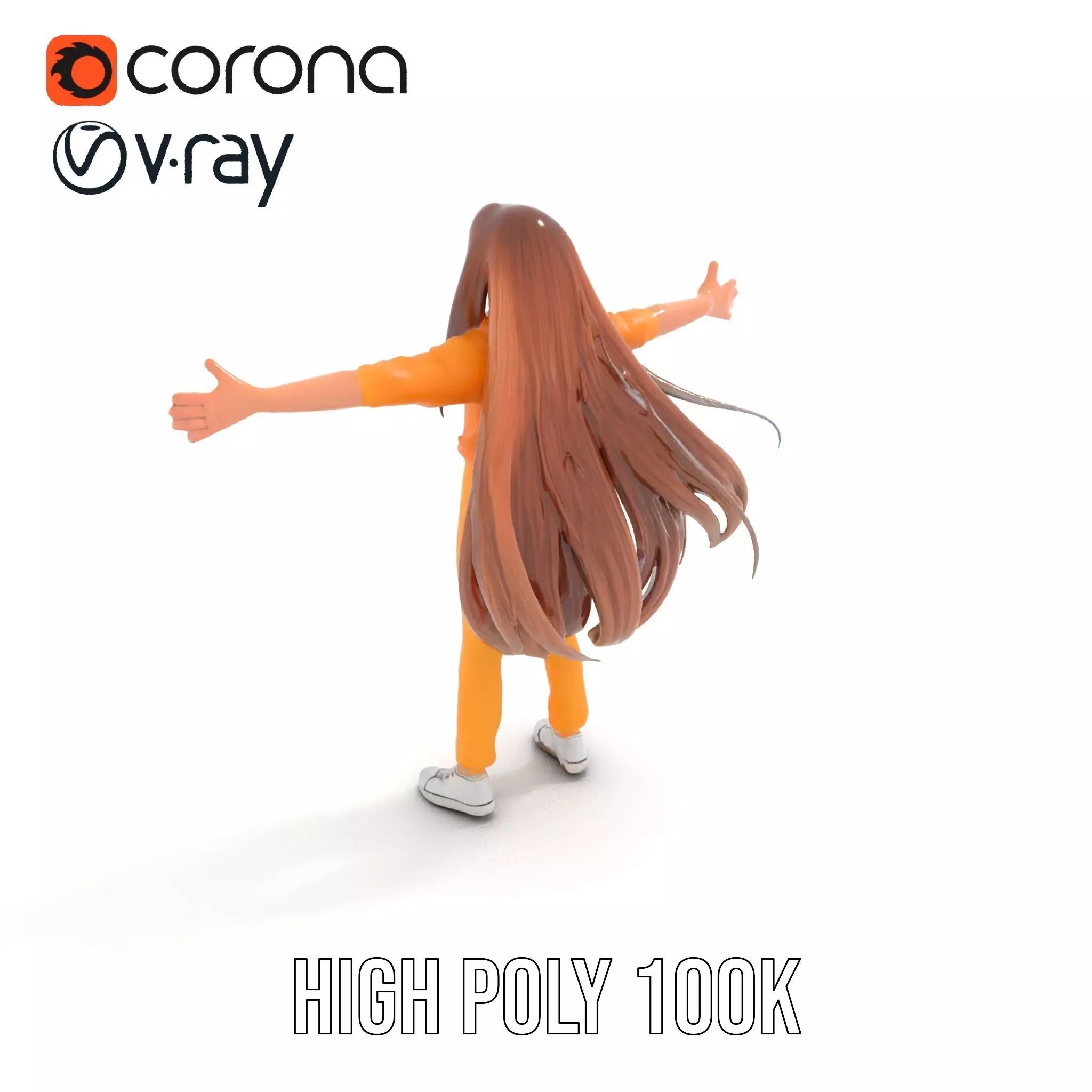 Casual Fashion Girl Character Model Pack Low-poly 3D model_14