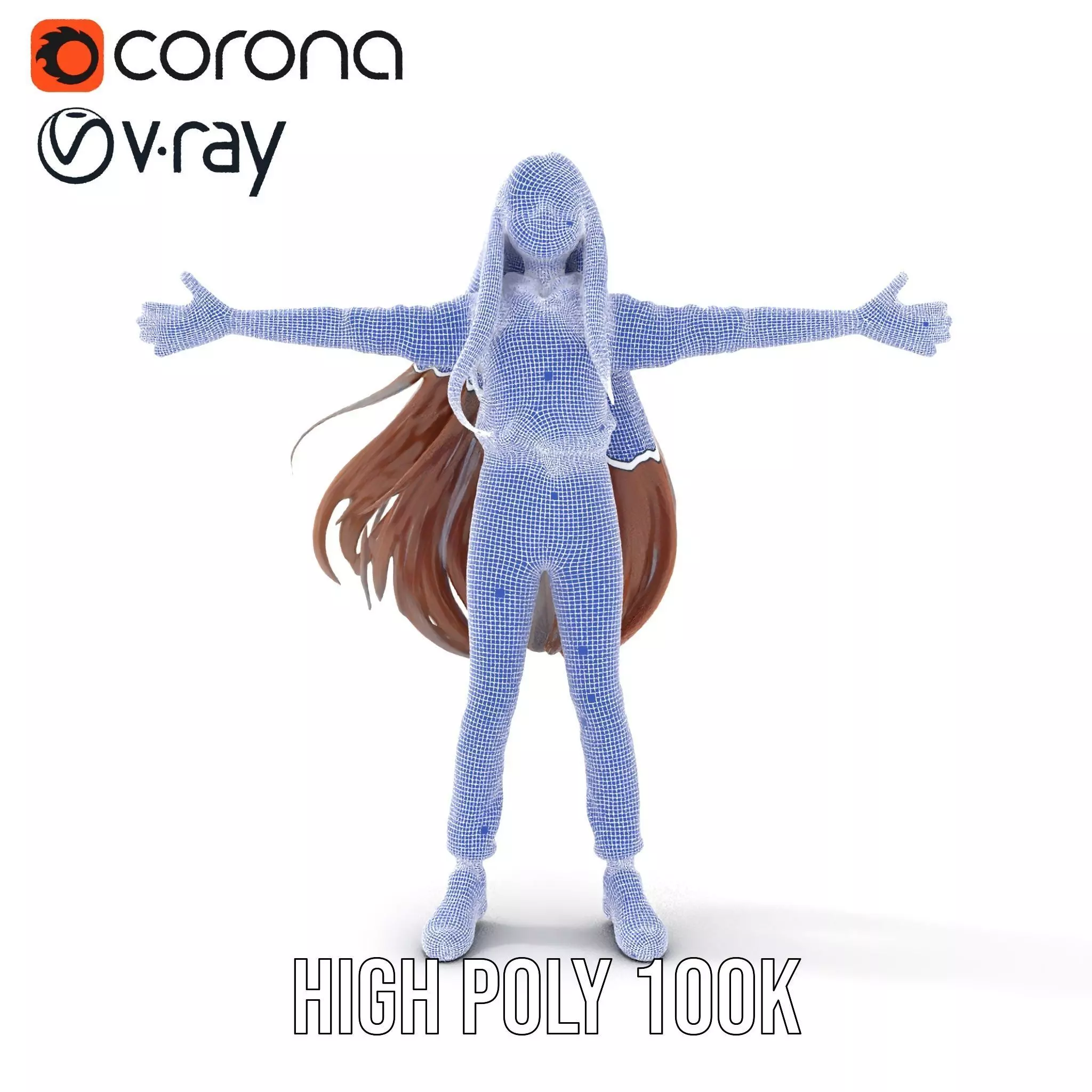 Casual Fashion Girl Character Model Pack Low-poly 3D model_31