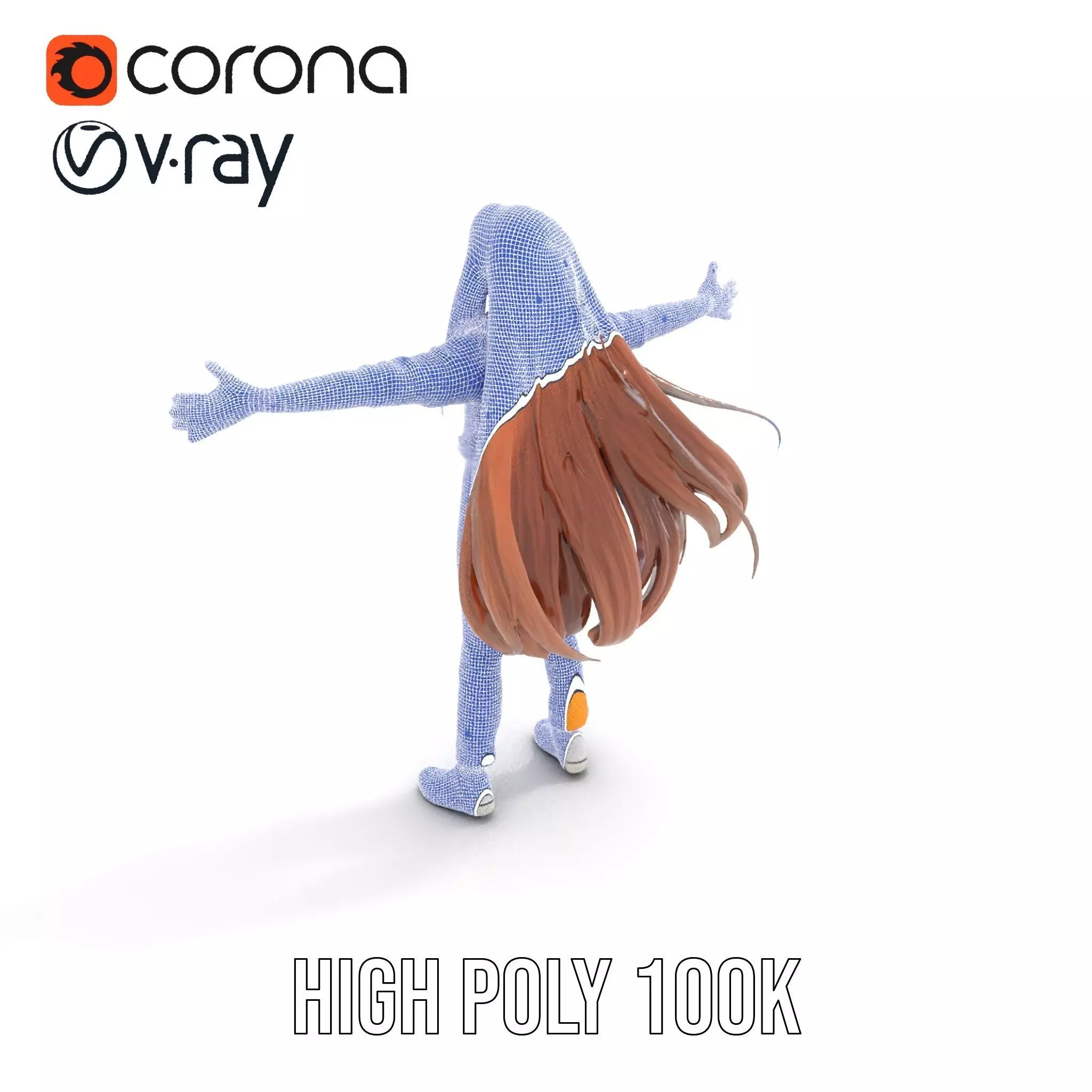 Casual Fashion Girl Character Model Pack Low-poly 3D model_28