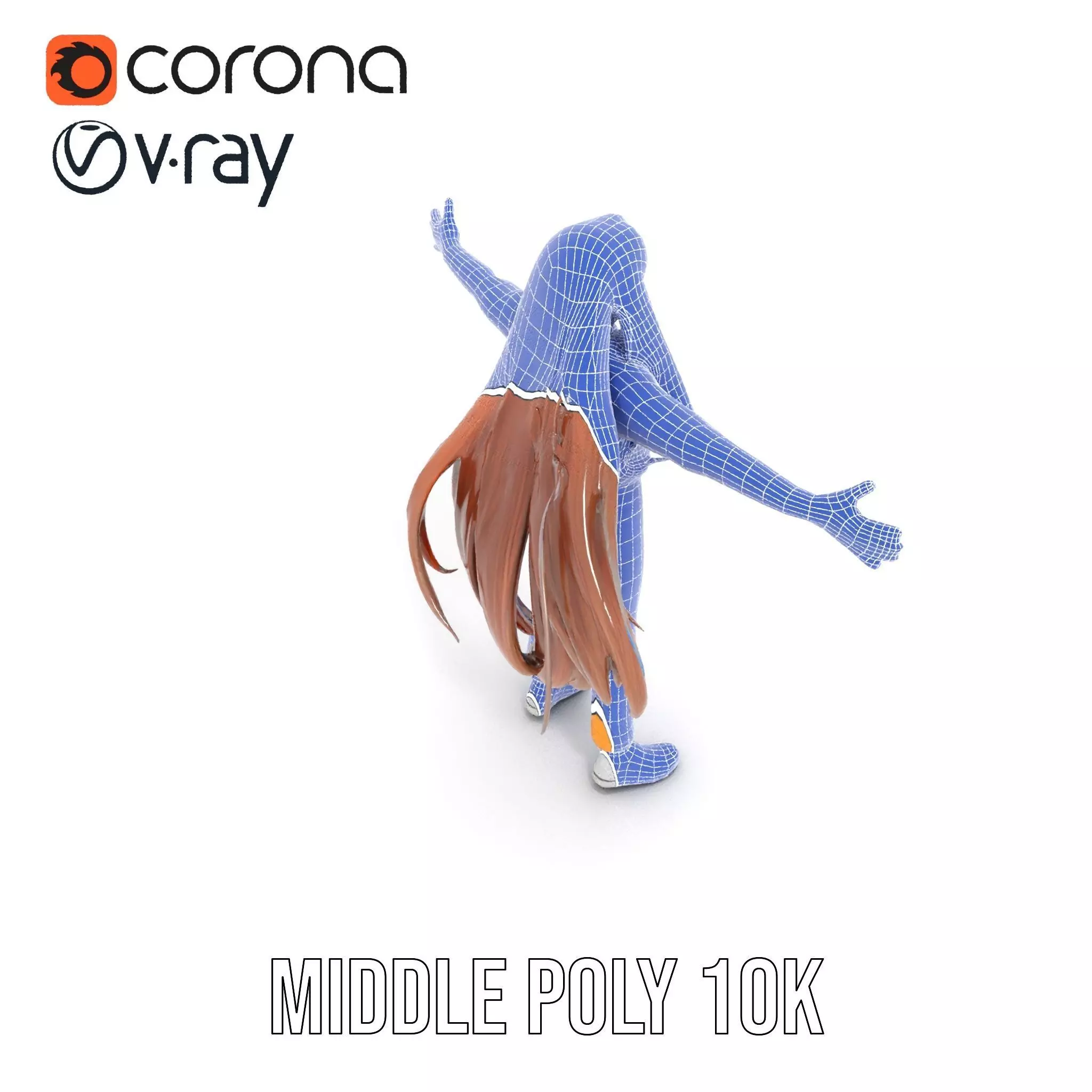 Casual Fashion Girl Character Model Pack Low-poly 3D model_21