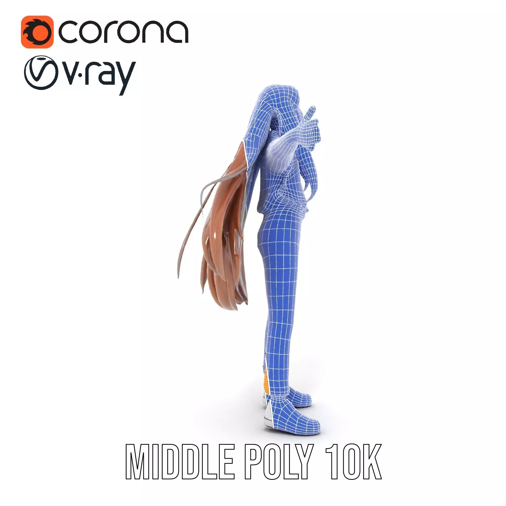 Casual Fashion Girl Character Model Pack Low-poly 3D model_26