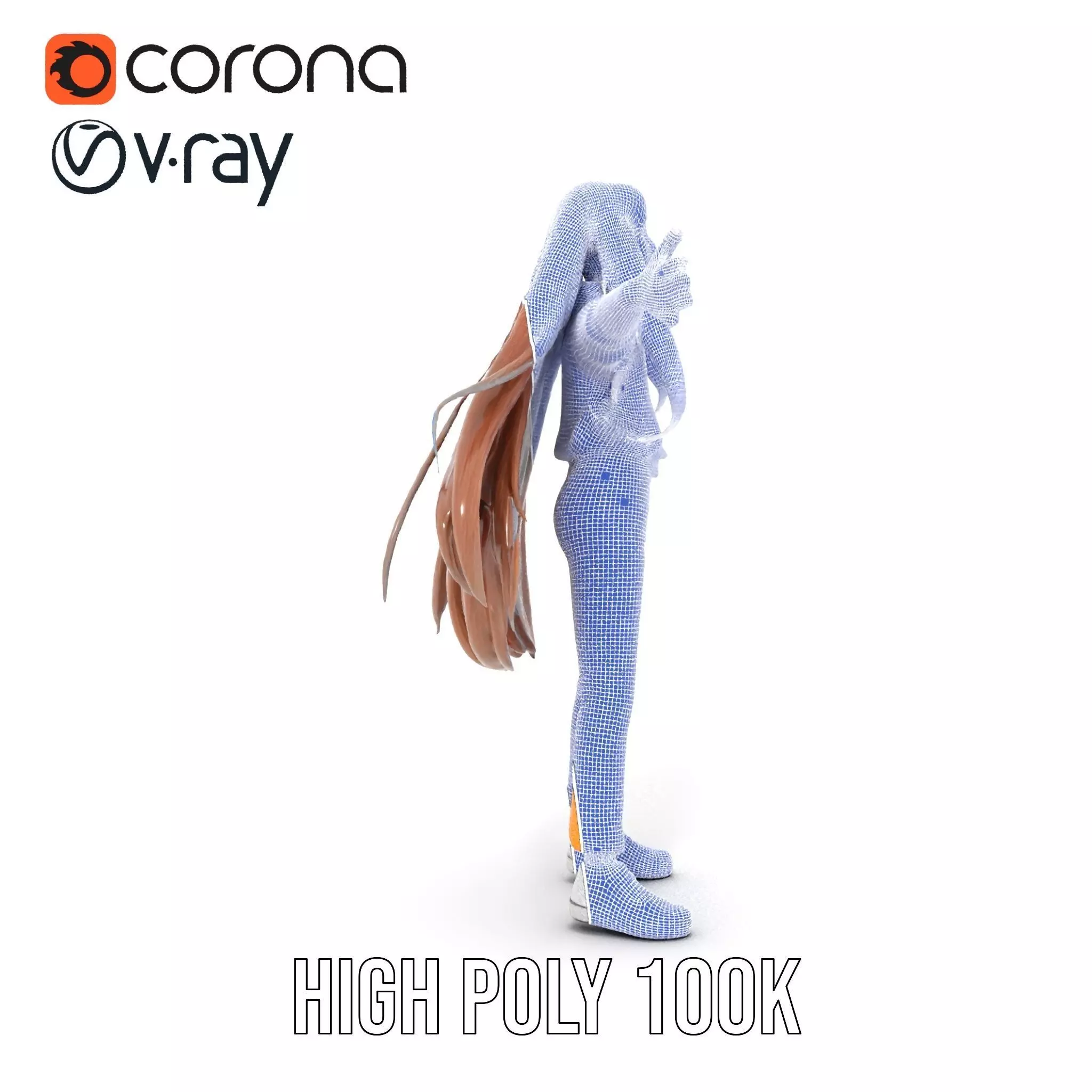 Casual Fashion Girl Character Model Pack Low-poly 3D model_32