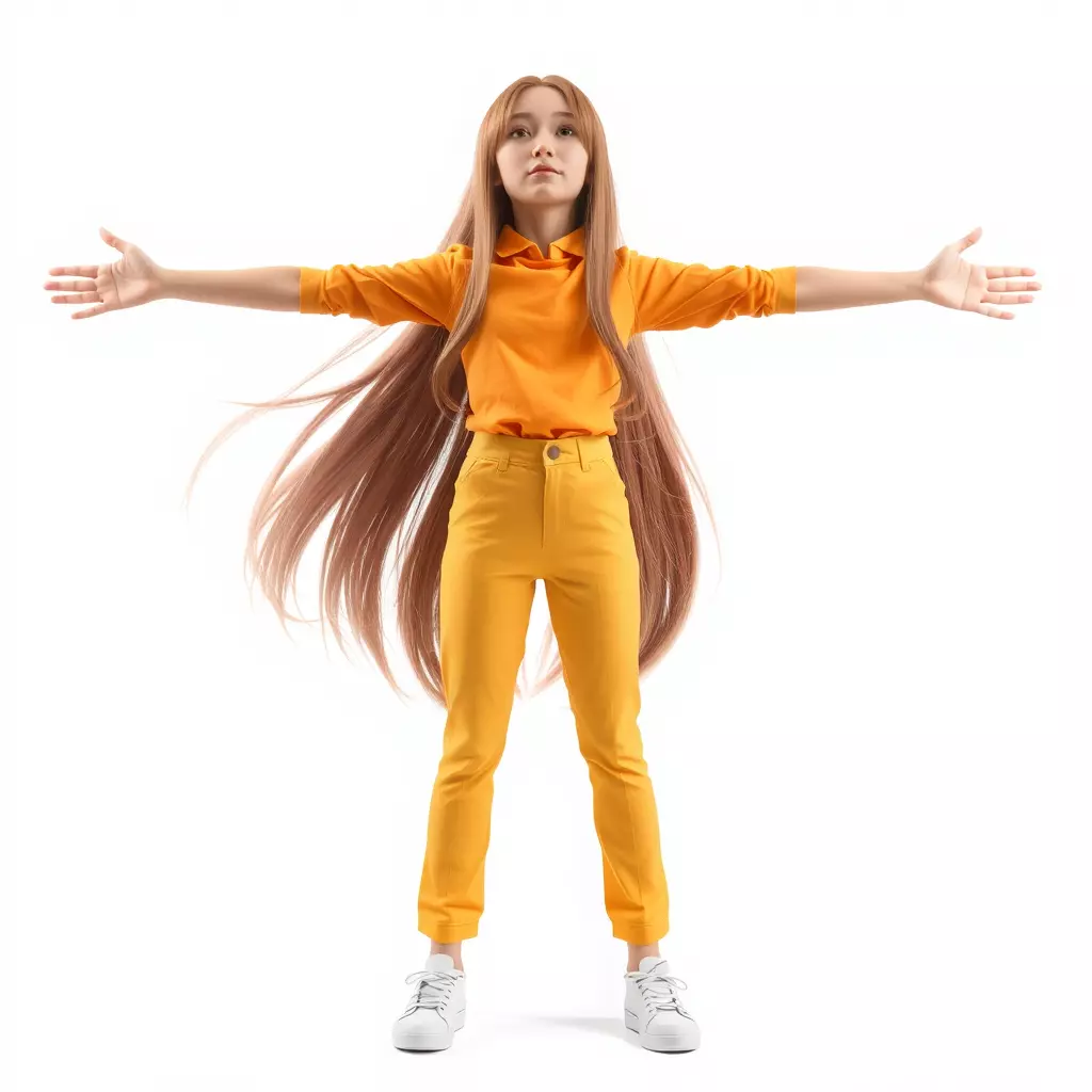 Casual Fashion Girl Character Model Pack Low-poly 3D model_2