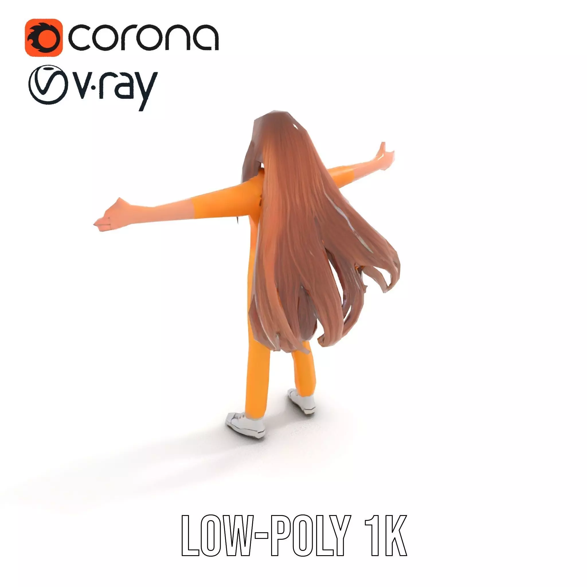 Casual Fashion Girl Character Model Pack Low-poly 3D model_8