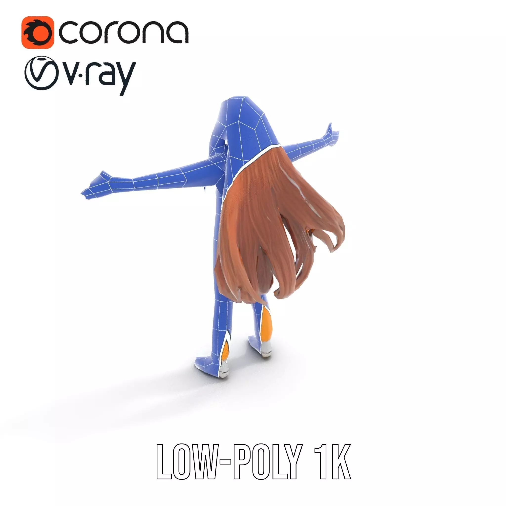 Casual Fashion Girl Character Model Pack Low-poly 3D model_27