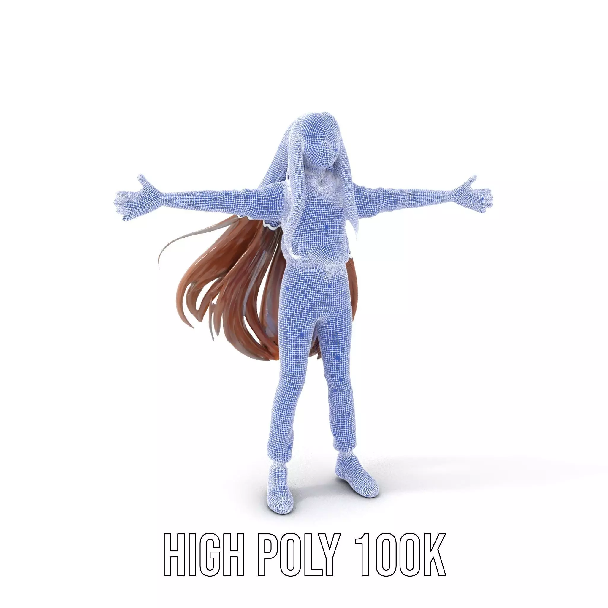 Casual Fashion Girl Character Model Pack Low-poly 3D model_4