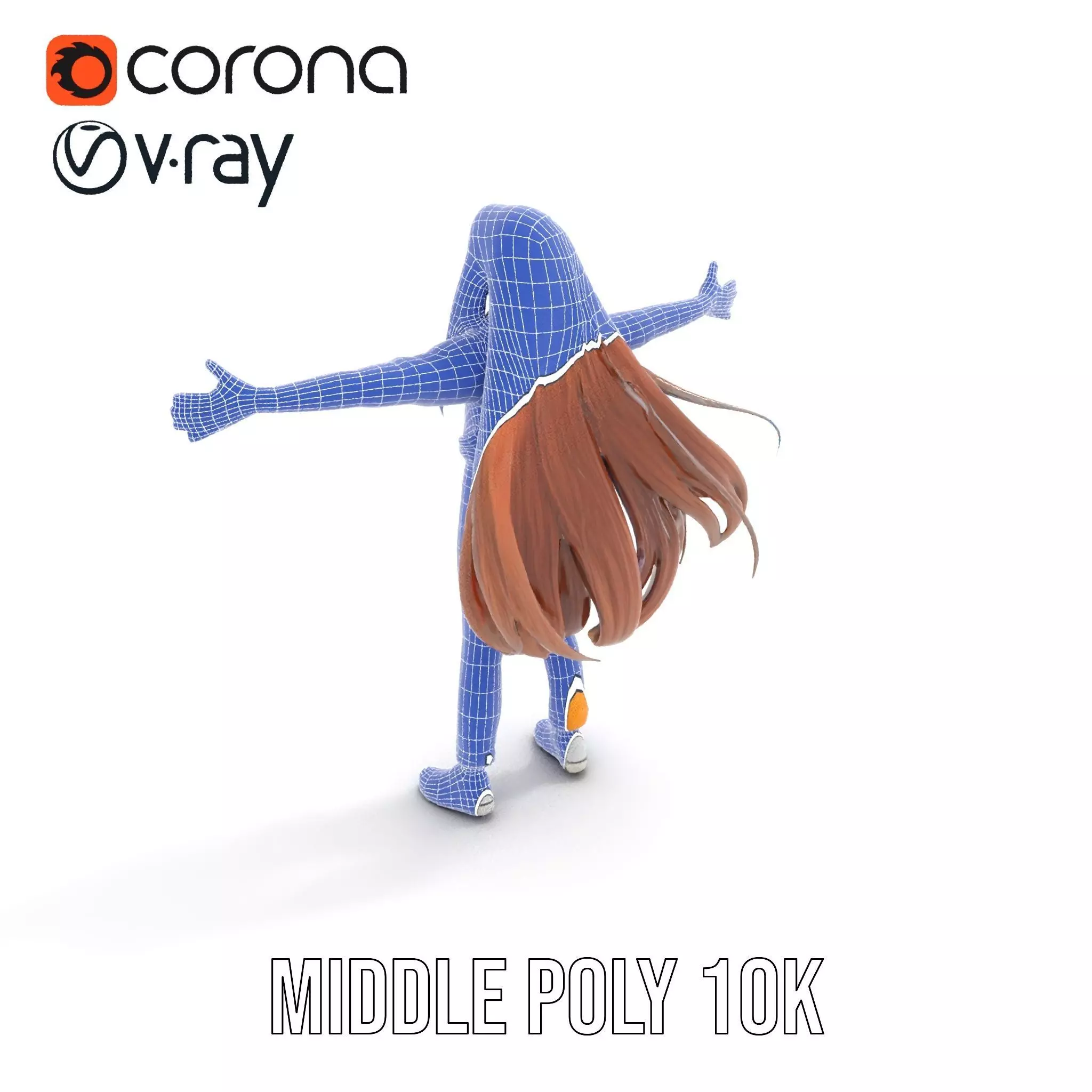 Casual Fashion Girl Character Model Pack Low-poly 3D model_24