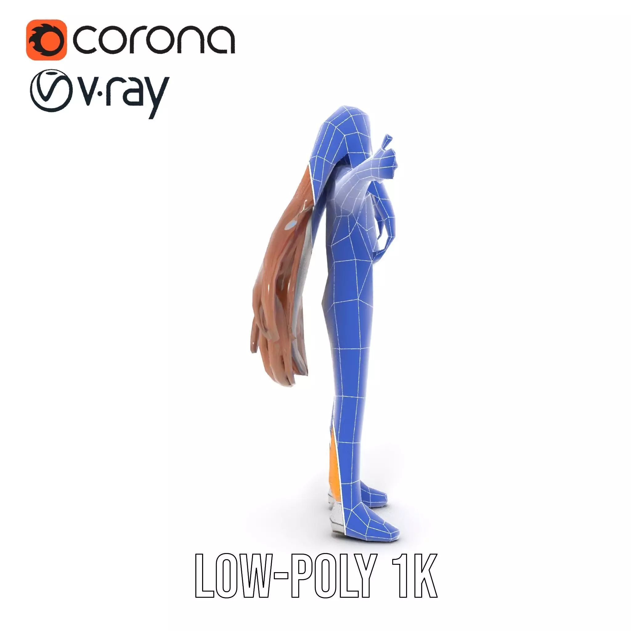 Casual Fashion Girl Character Model Pack Low-poly 3D model_22