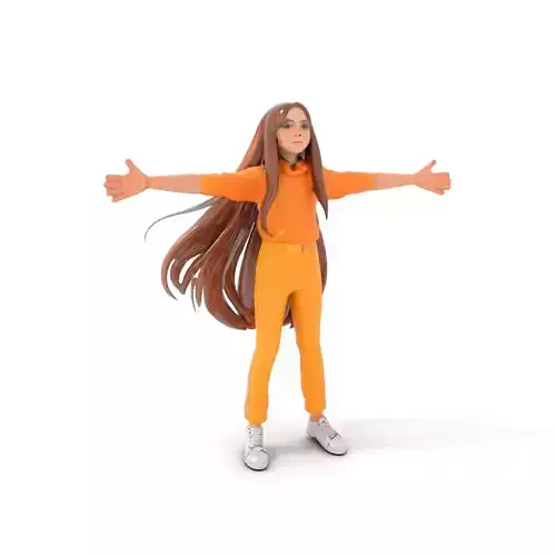 Casual Fashion Girl Character Model Pack Low-poly 3D model