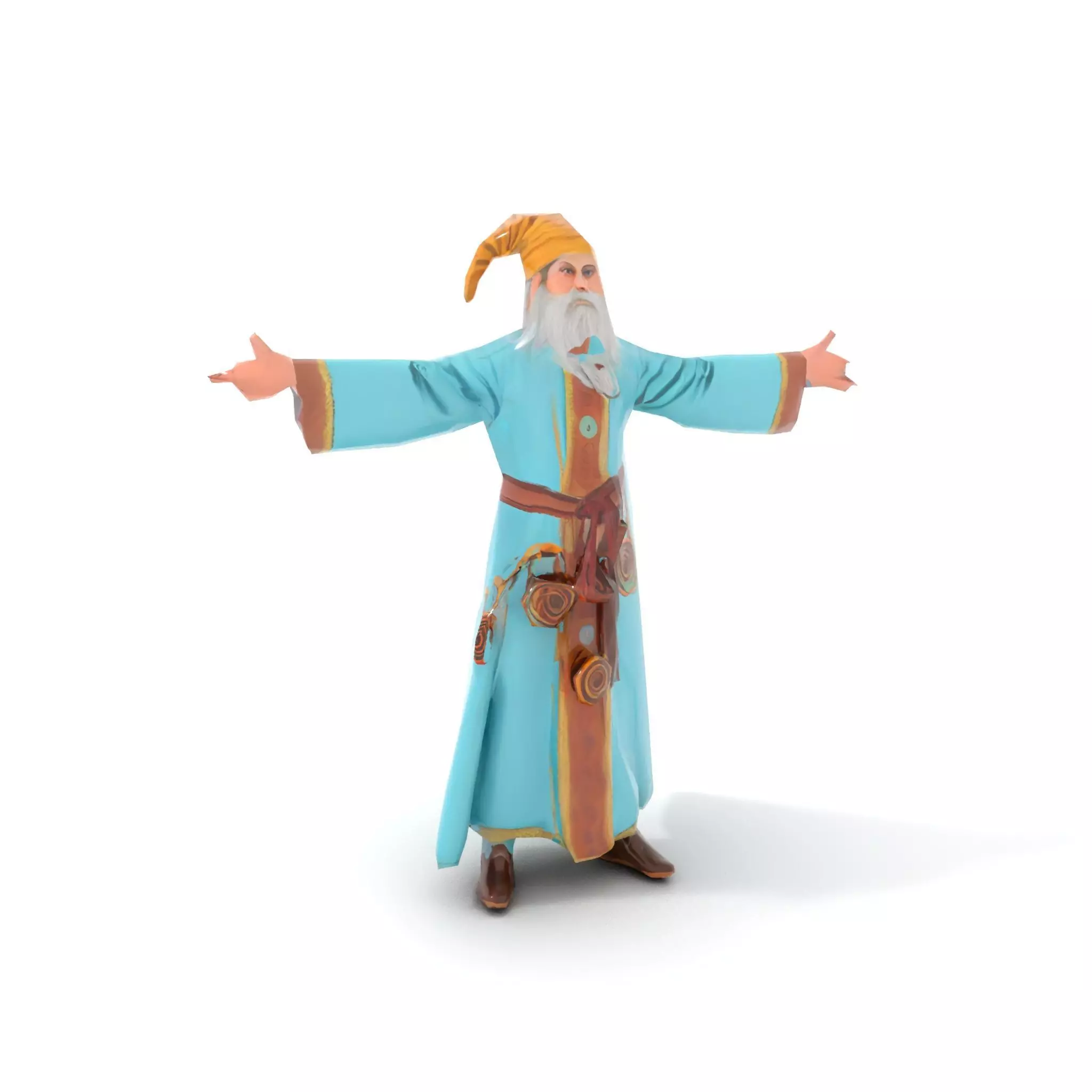 Wizard Character Model Pack with Detailed Robes Low-poly 3D model_13