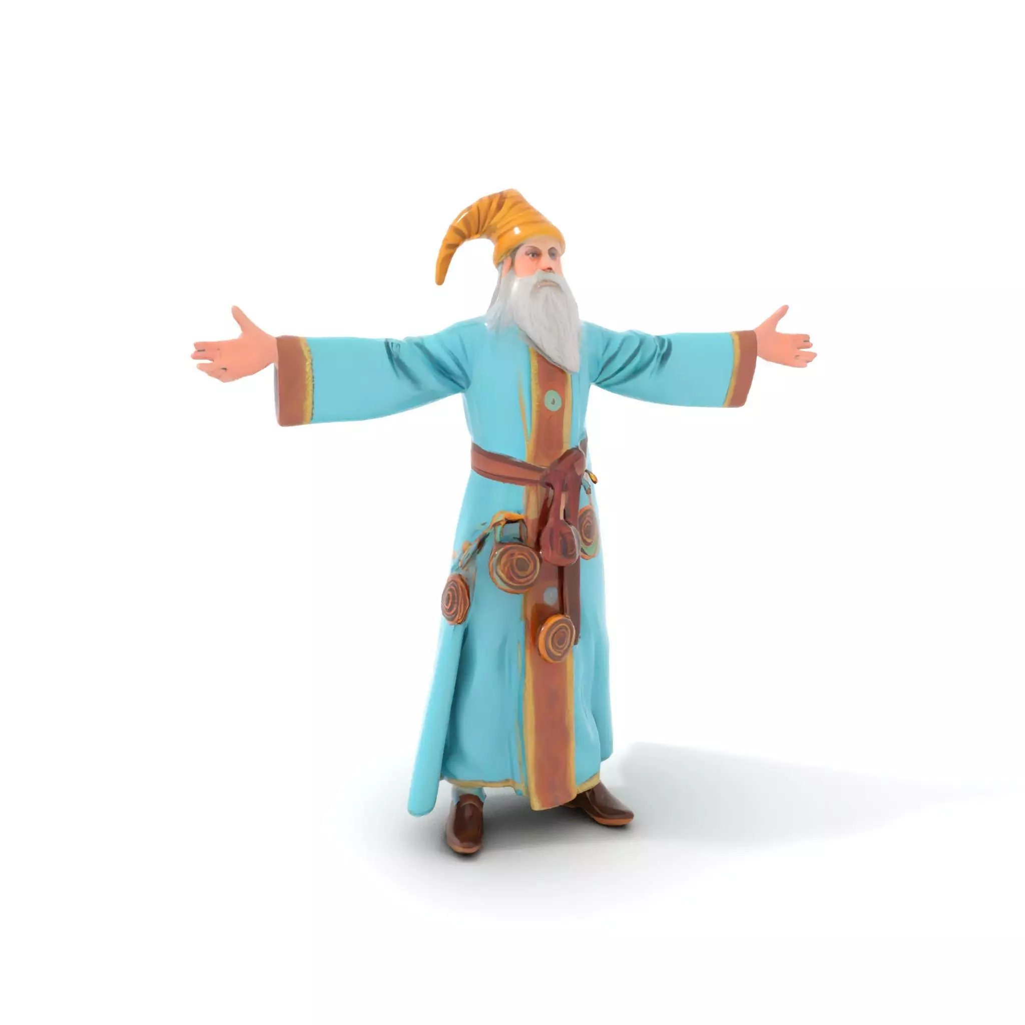Wizard Character Model Pack with Detailed Robes Low-poly 3D model_12