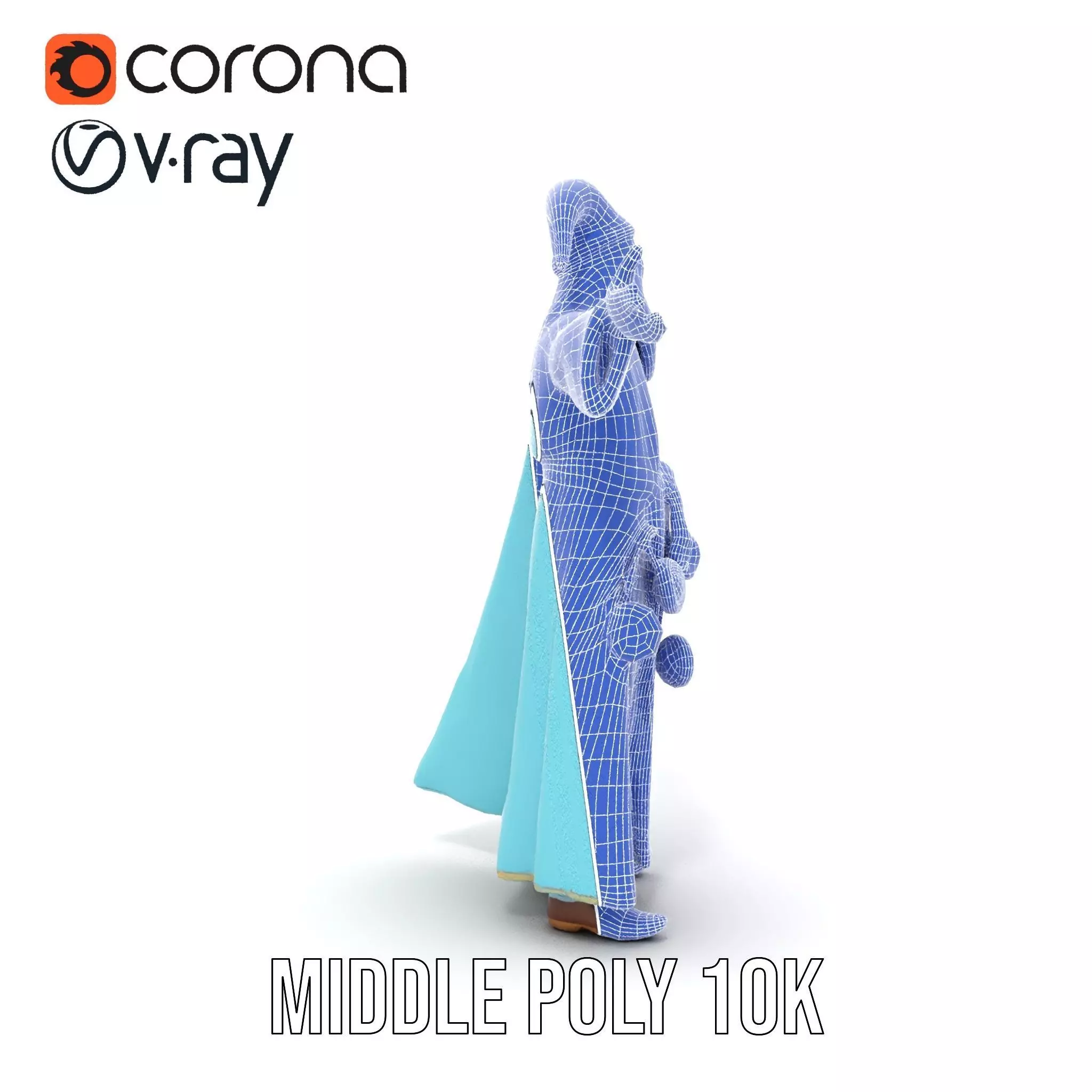 Wizard Character Model Pack with Detailed Robes Low-poly 3D model_15