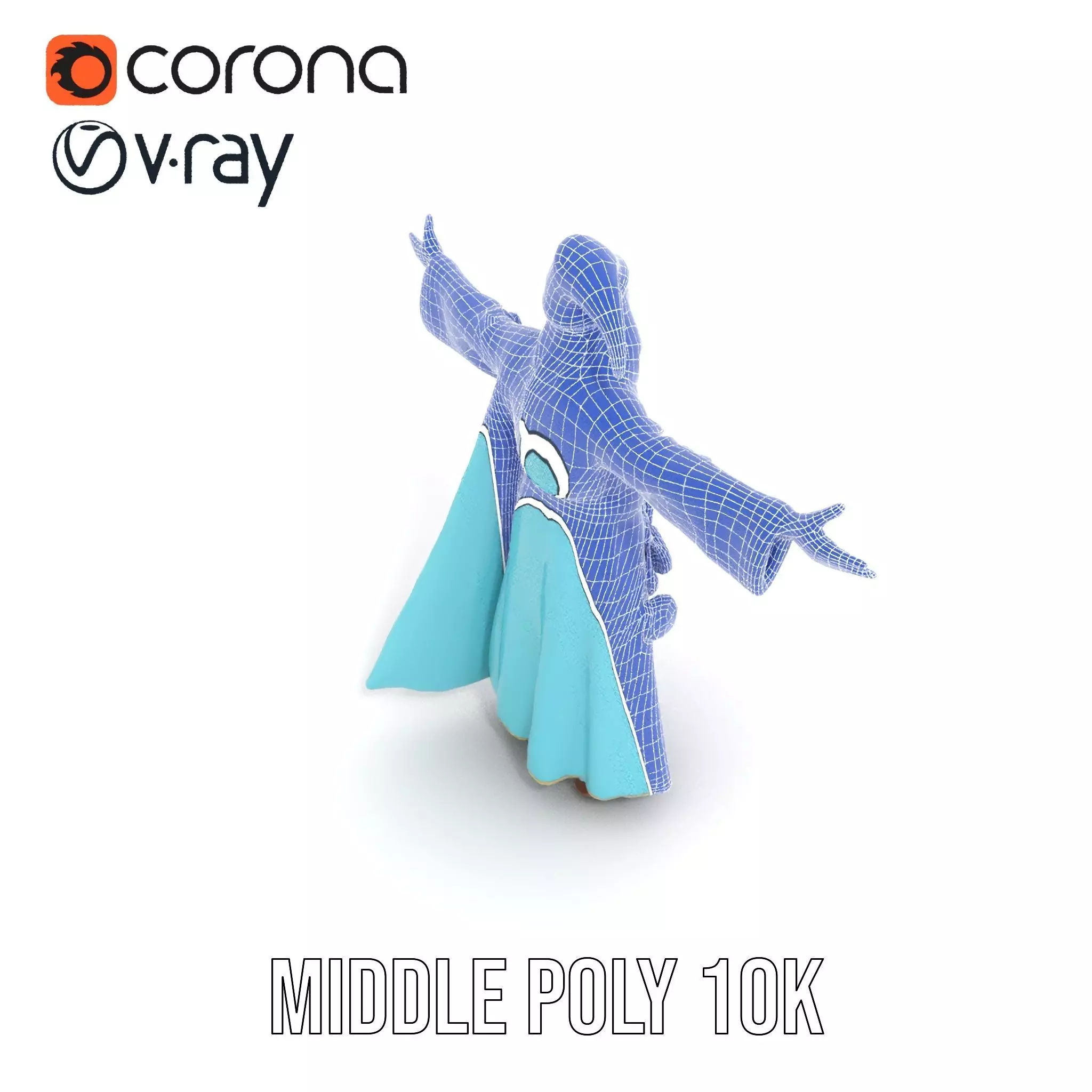 Wizard Character Model Pack with Detailed Robes Low-poly 3D model_26