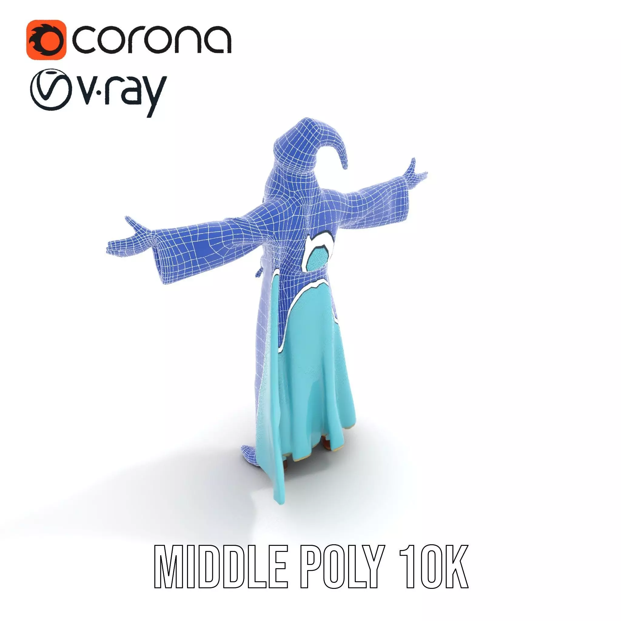 Wizard Character Model Pack with Detailed Robes Low-poly 3D model_18