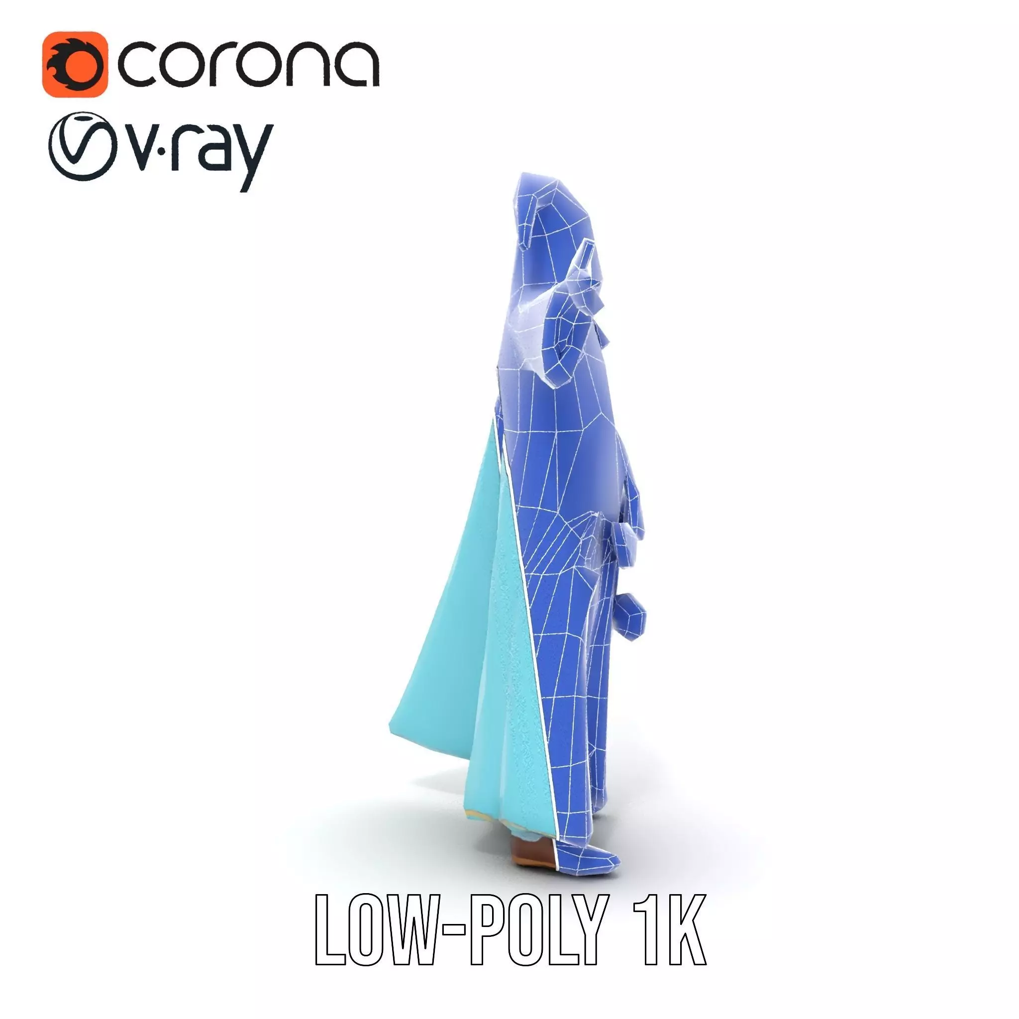 Wizard Character Model Pack with Detailed Robes Low-poly 3D model_25