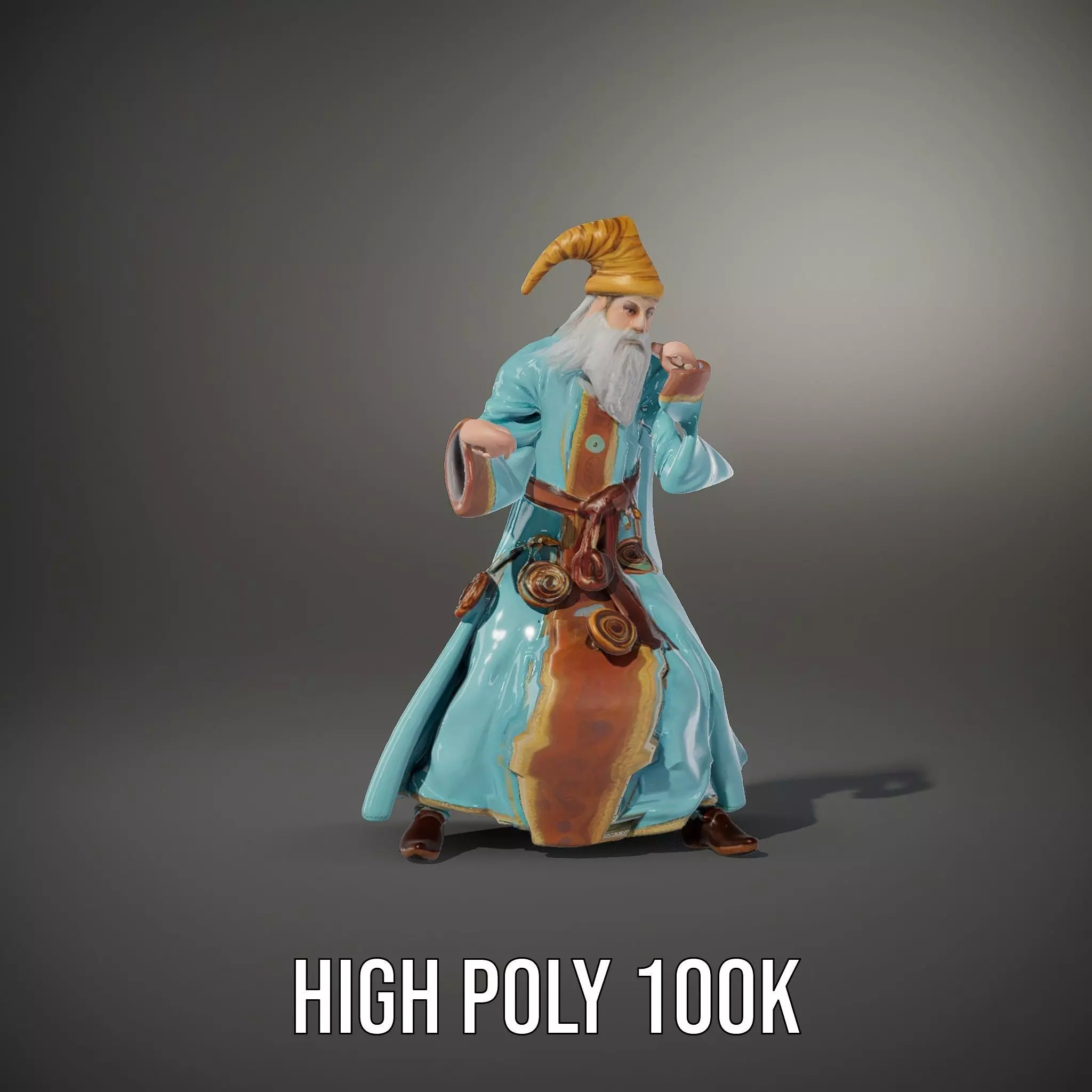 Wizard Character Model Pack with Detailed Robes Low-poly 3D model_23