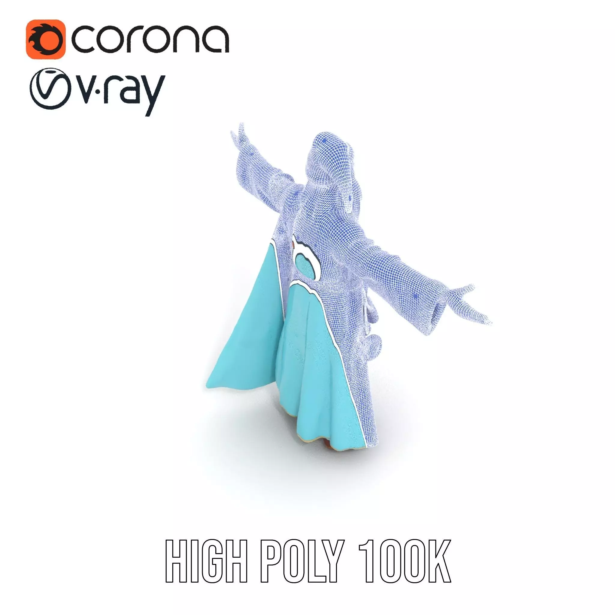 Wizard Character Model Pack with Detailed Robes Low-poly 3D model_28
