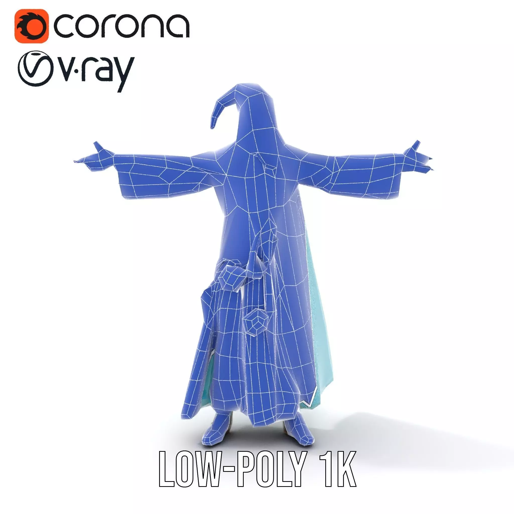 Wizard Character Model Pack with Detailed Robes Low-poly 3D model_27
