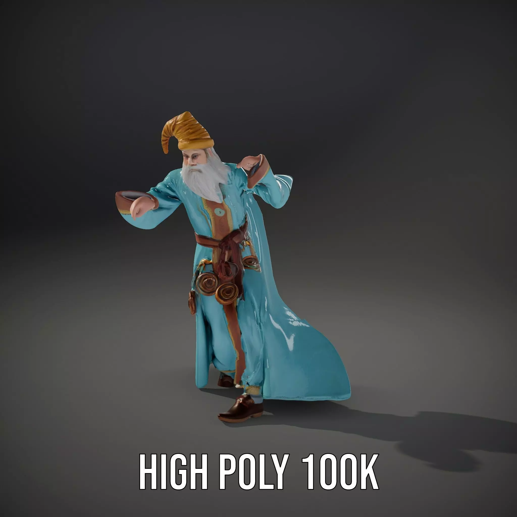 Wizard Character Model Pack with Detailed Robes Low-poly 3D model_32