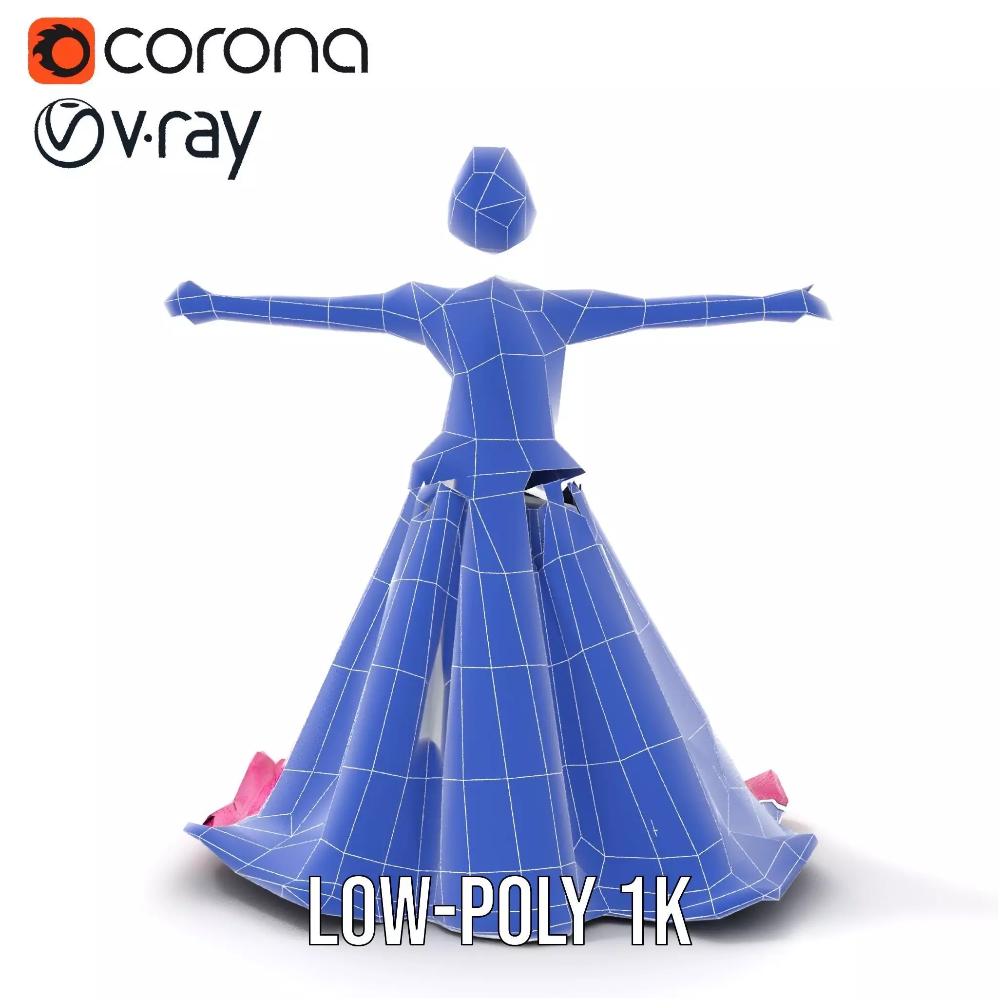 Elegant Princess Character Model Pack with Detailed Textures Low-poly 3D model_13