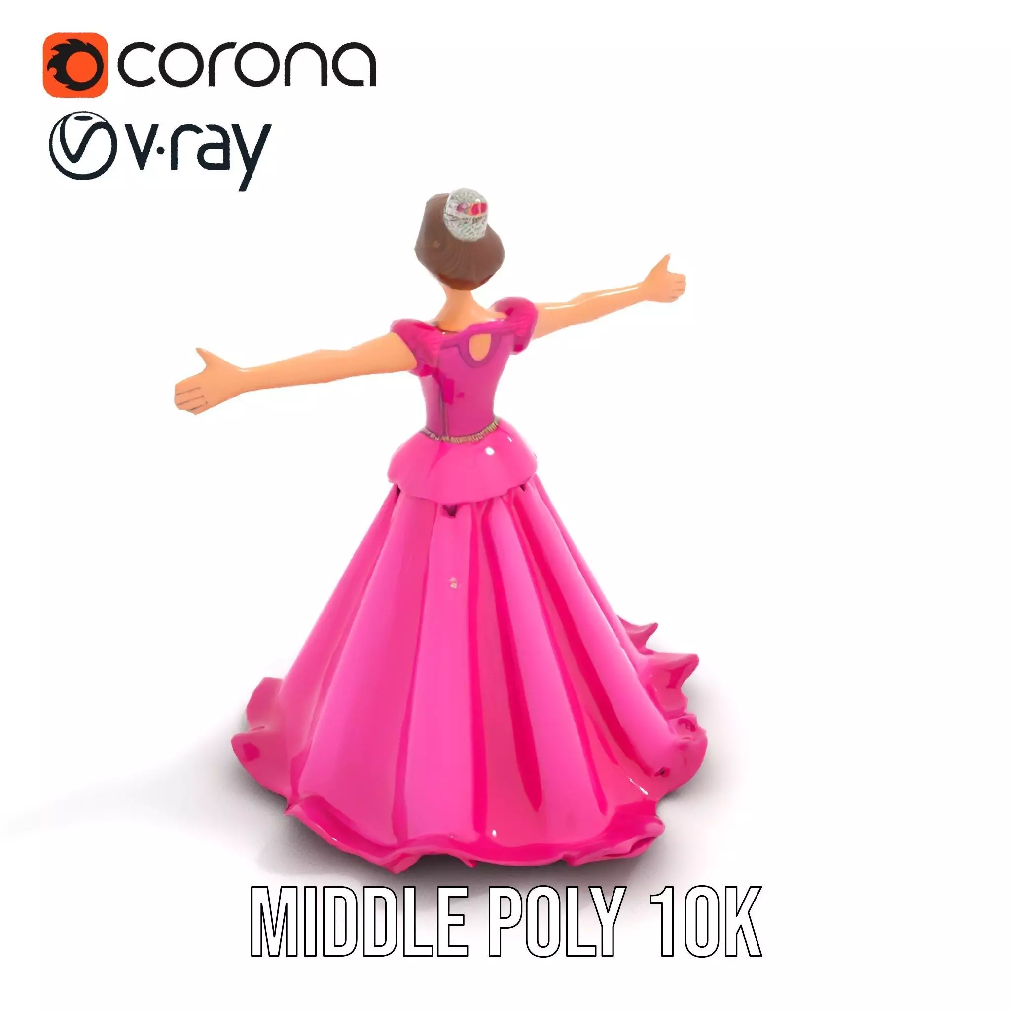 Elegant Princess Character Model Pack with Detailed Textures Low-poly 3D model_26