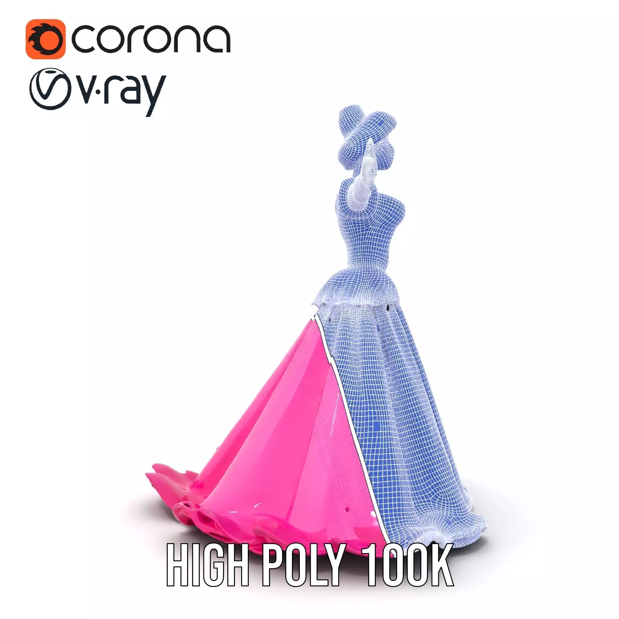 Elegant Princess Character Model Pack with Detailed Textures Low-poly 3D model_34