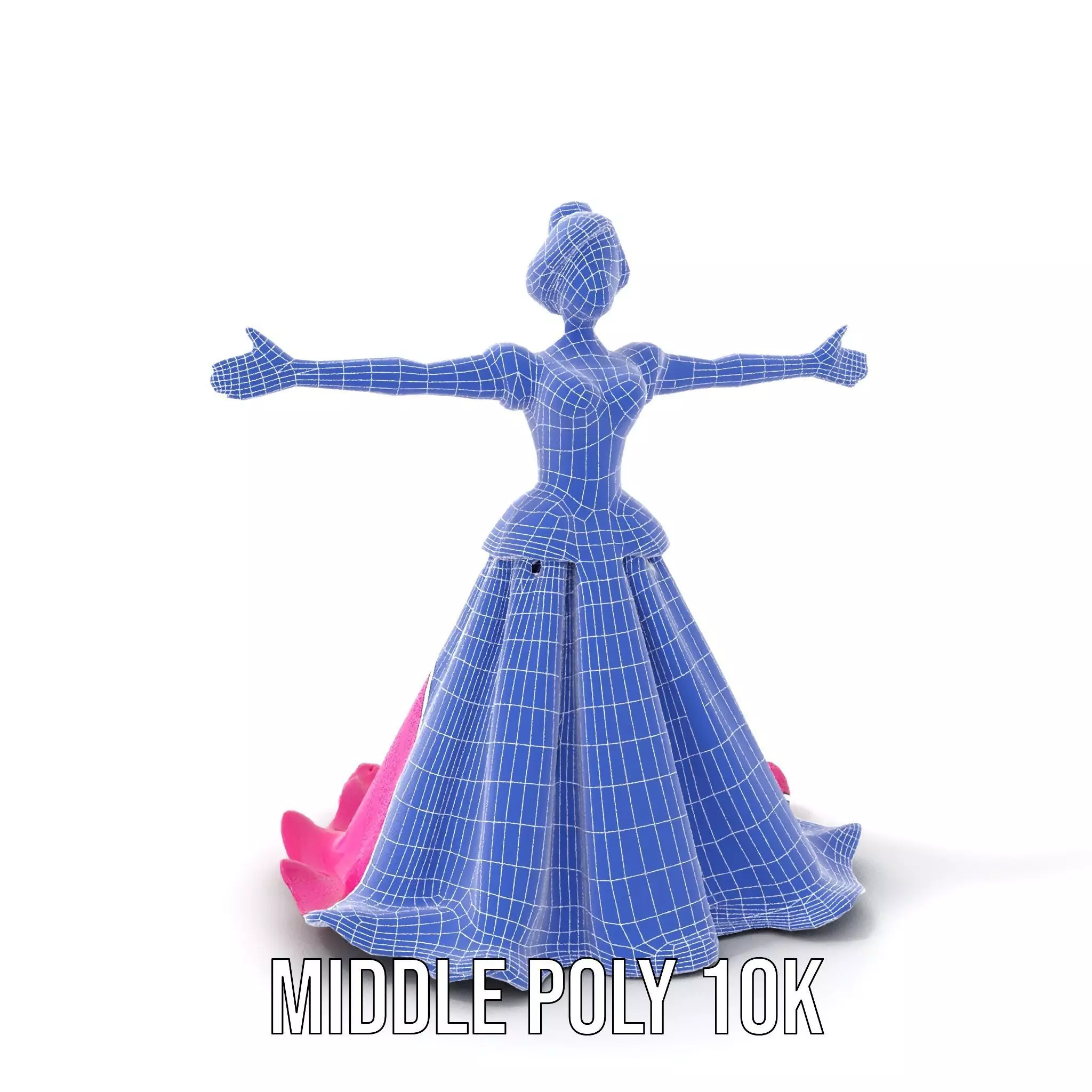 Elegant Princess Character Model Pack with Detailed Textures Low-poly 3D model_6