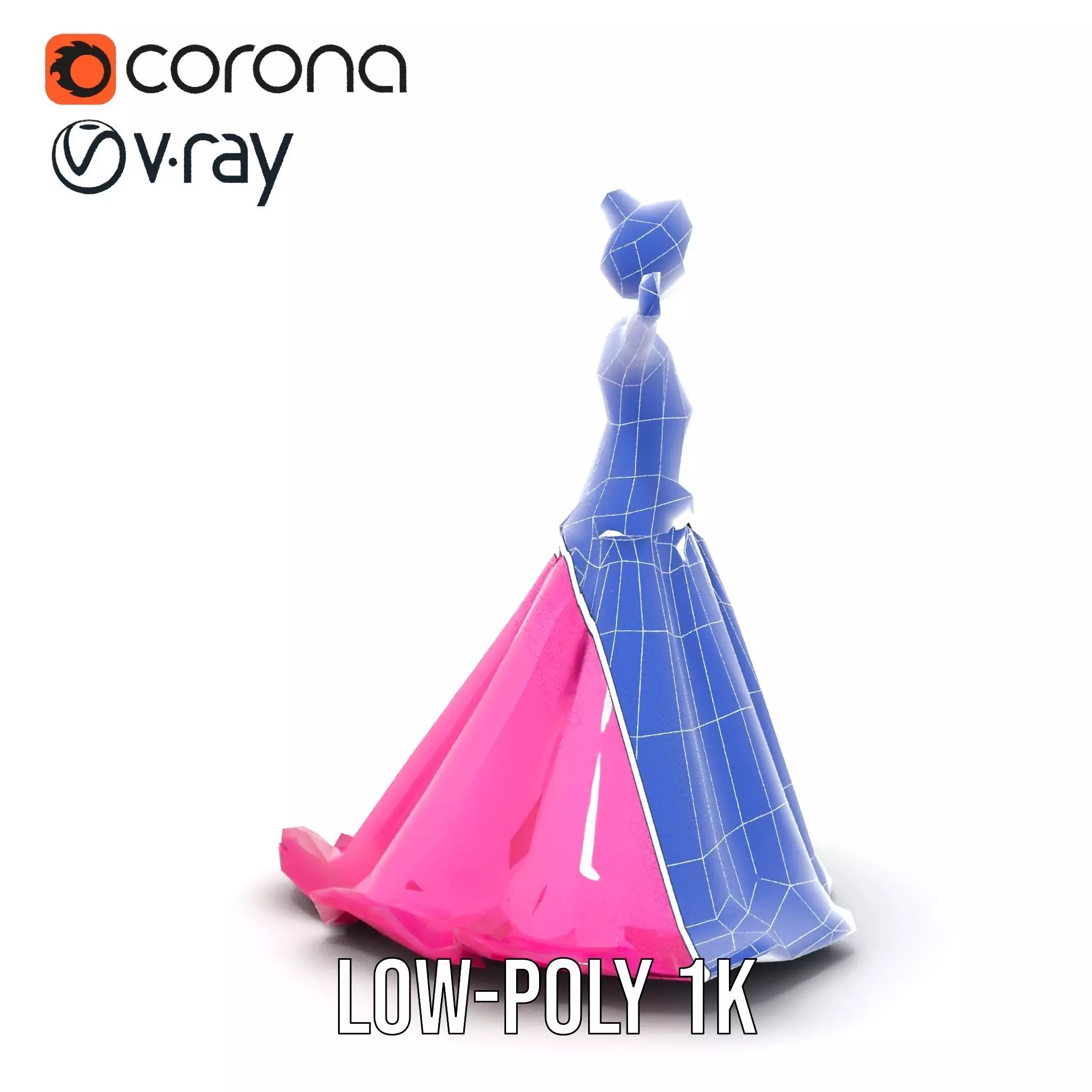 Elegant Princess Character Model Pack with Detailed Textures Low-poly 3D model_19