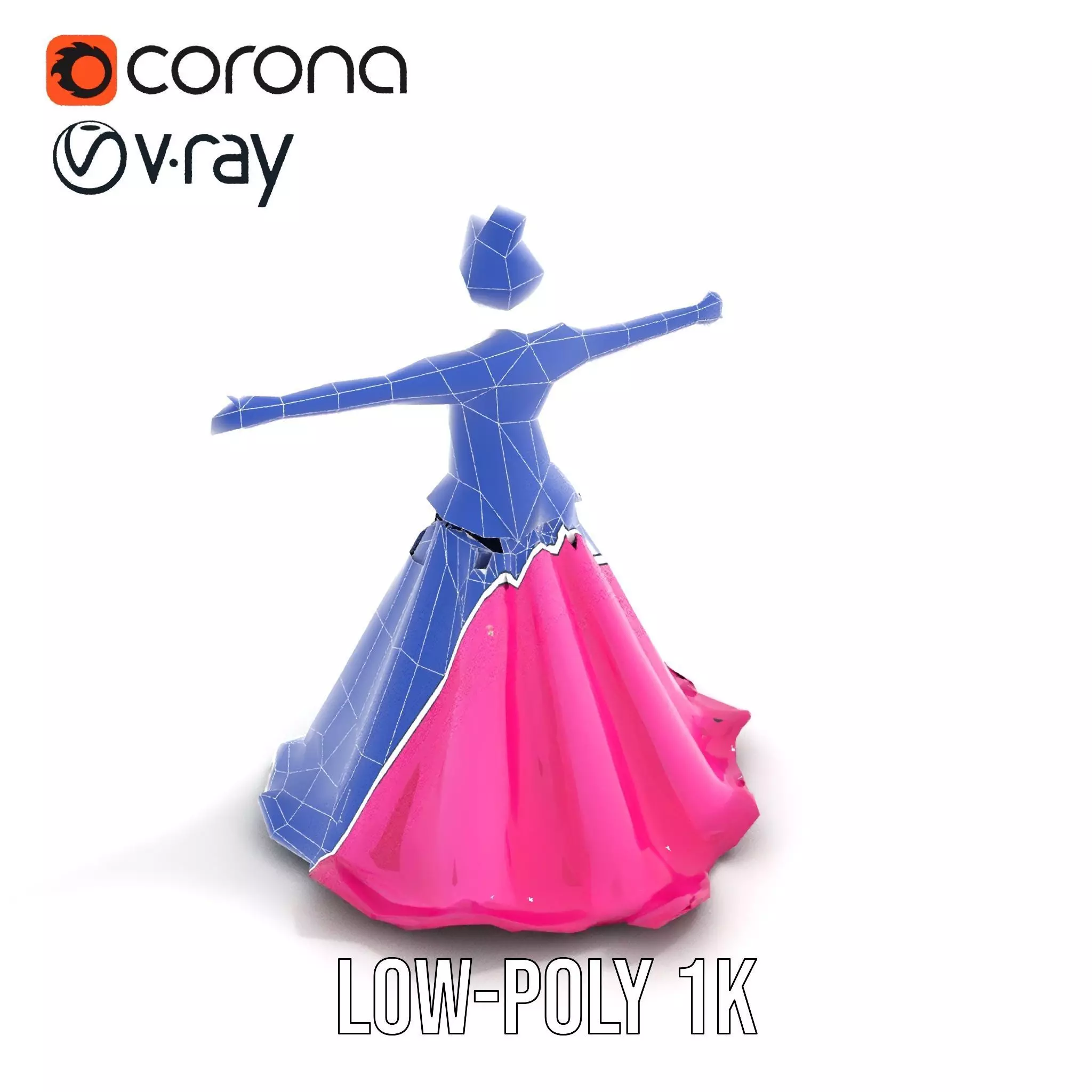 Elegant Princess Character Model Pack with Detailed Textures Low-poly 3D model_25