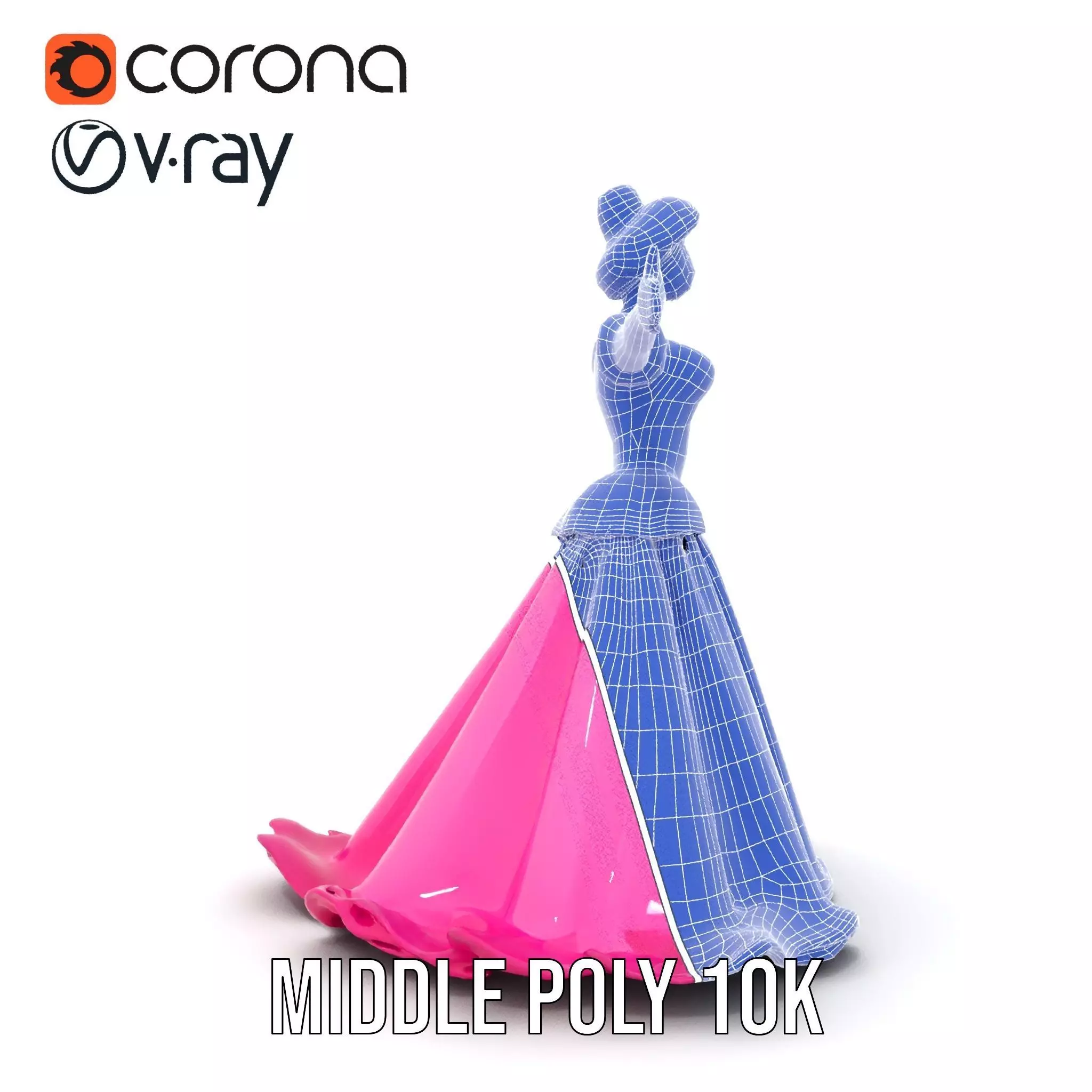 Elegant Princess Character Model Pack with Detailed Textures Low-poly 3D model_24