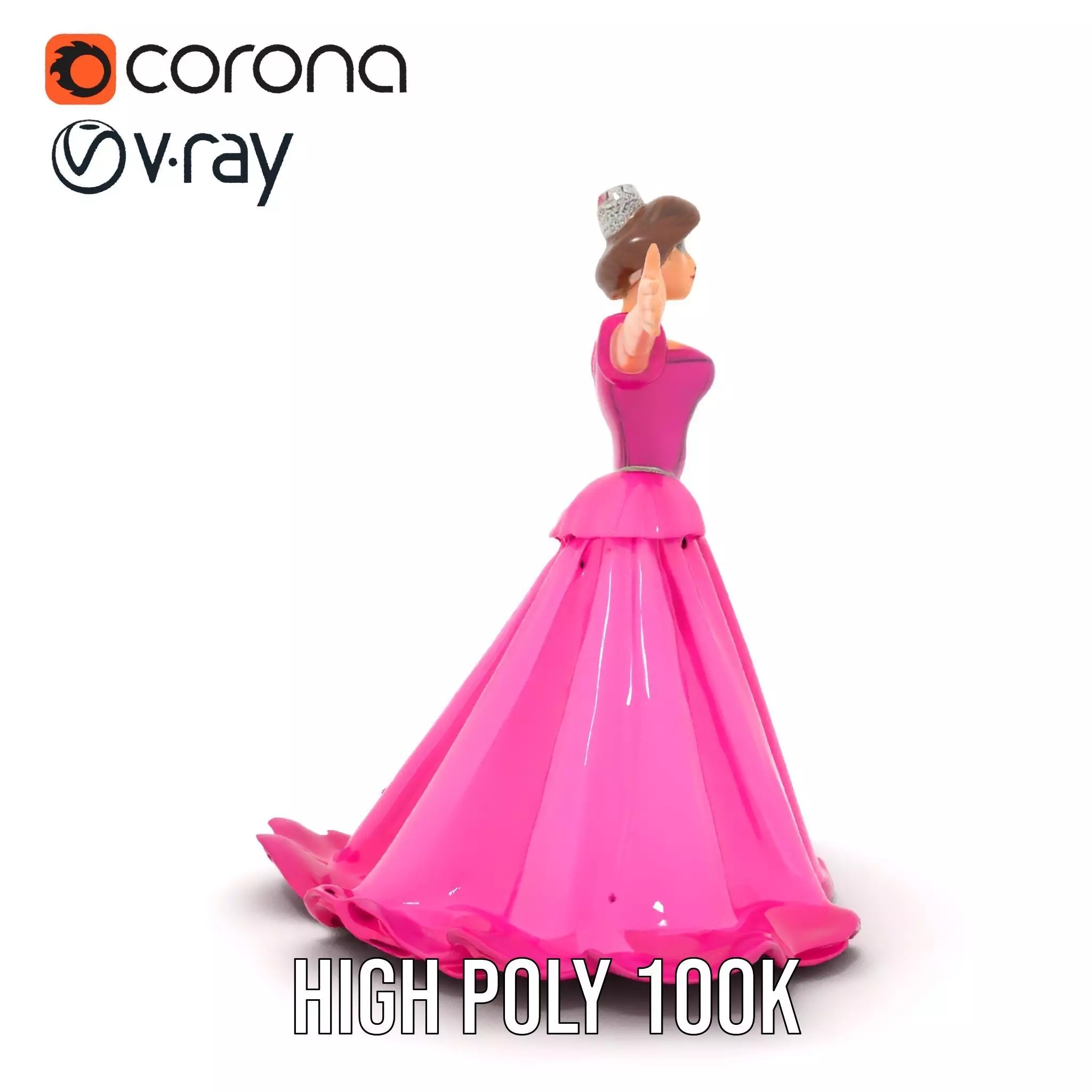 Elegant Princess Character Model Pack with Detailed Textures Low-poly 3D model_23