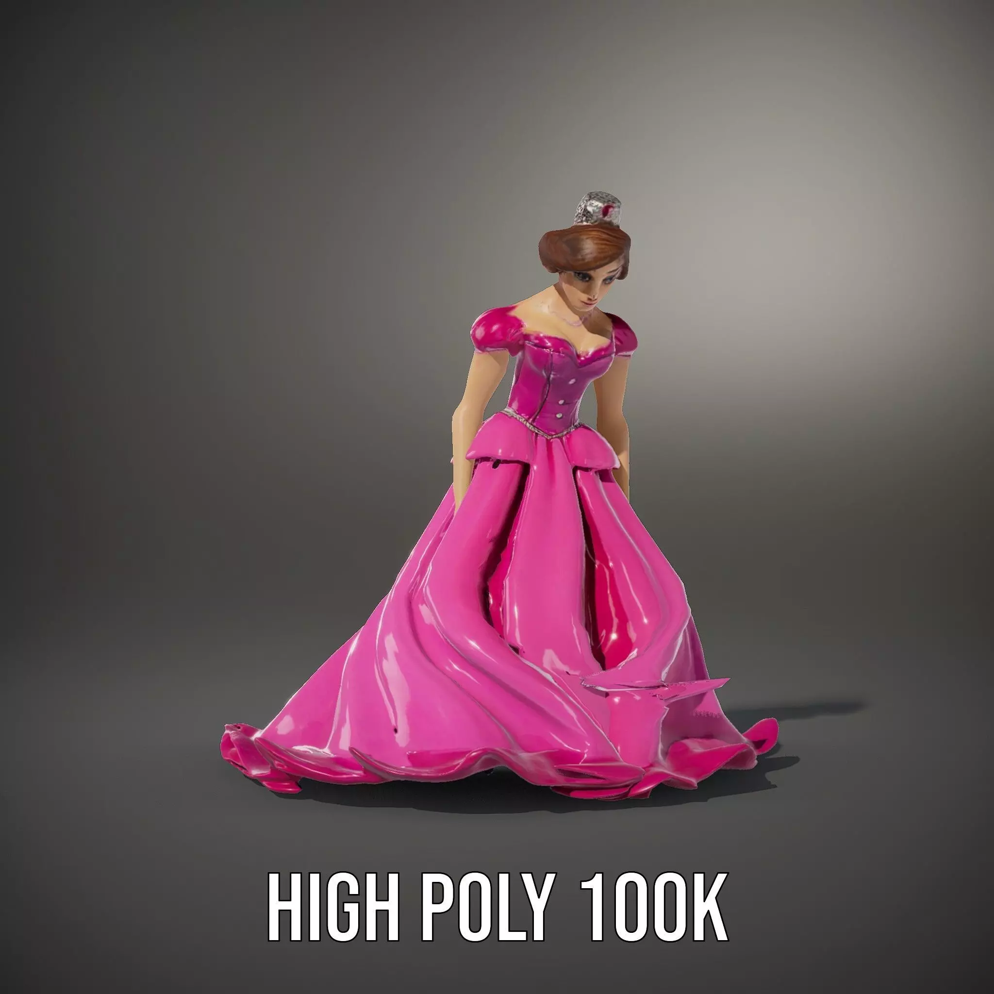 Elegant Princess Character Model Pack with Detailed Textures Low-poly 3D model_11