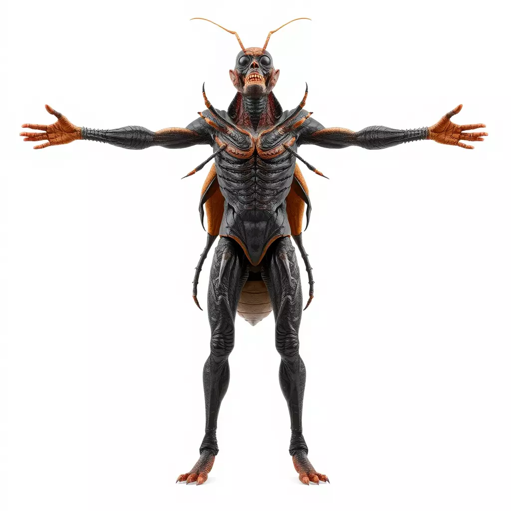 Insectoid Creature Model Pack with Textured Exoskeleton Low-poly 3D model_2