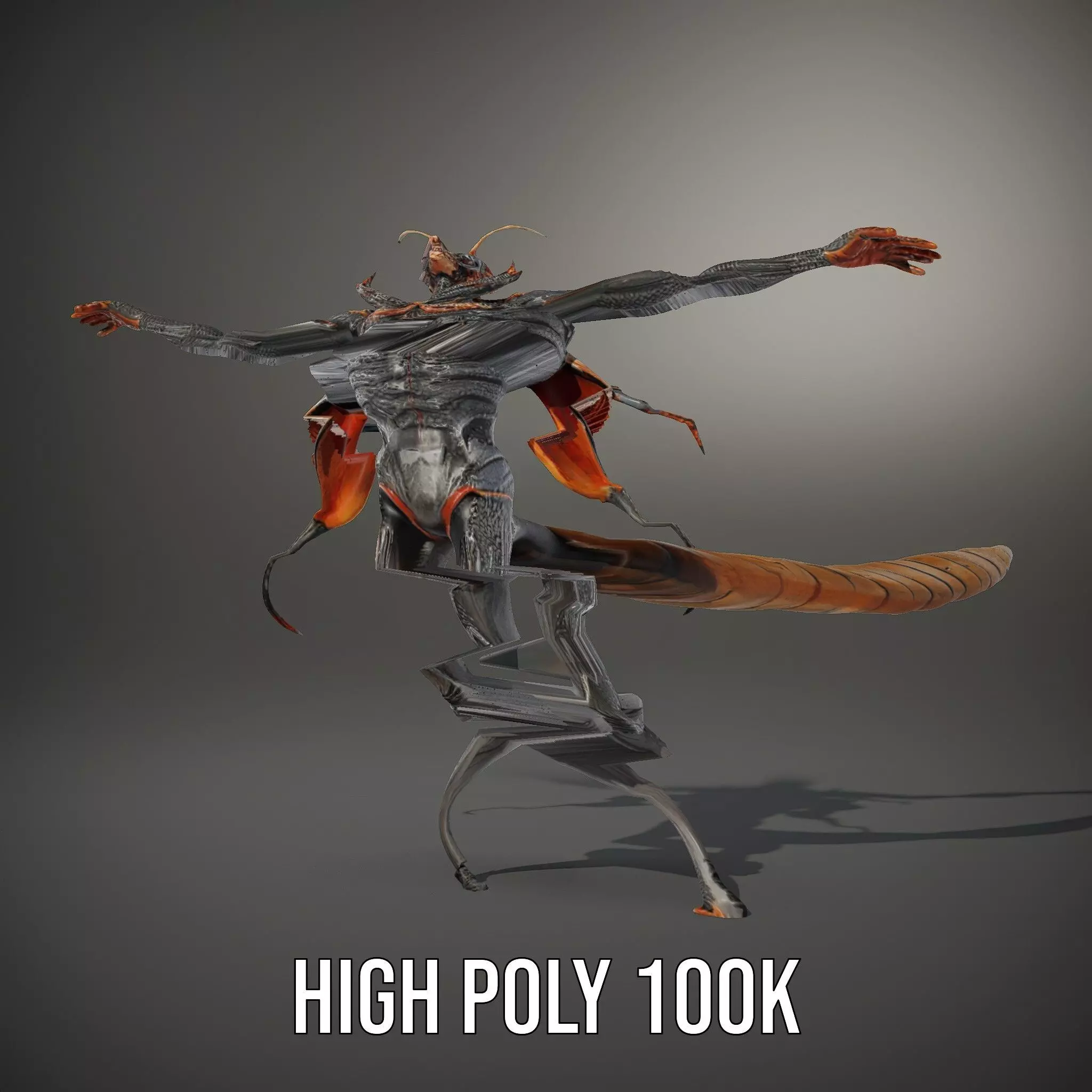 Insectoid Creature Model Pack with Textured Exoskeleton Low-poly 3D model_26