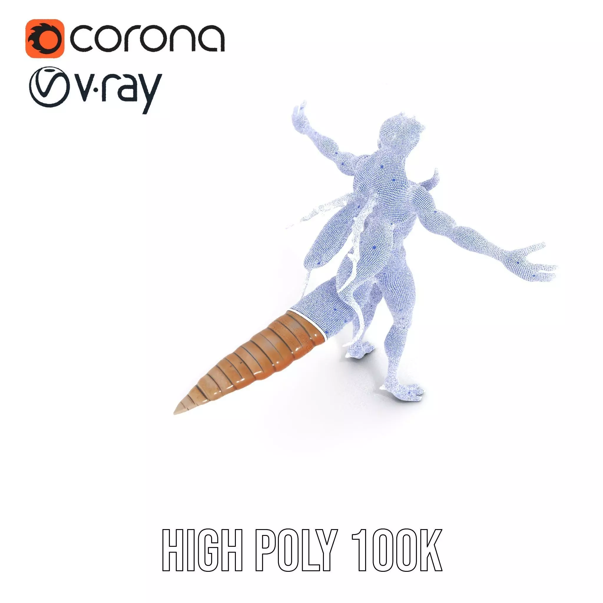 Insectoid Creature Model Pack with Textured Exoskeleton Low-poly 3D model_32